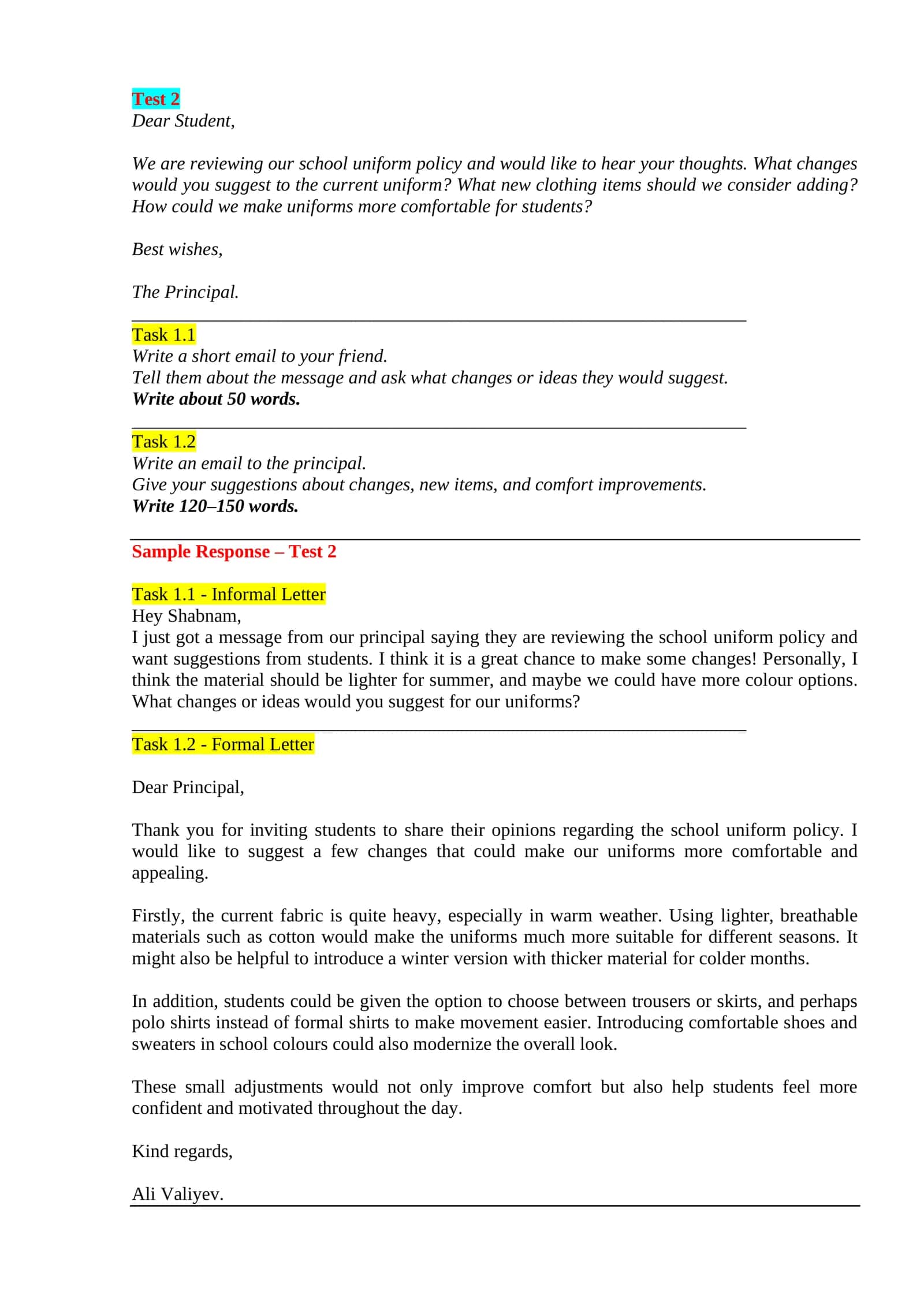 Informal email 3
