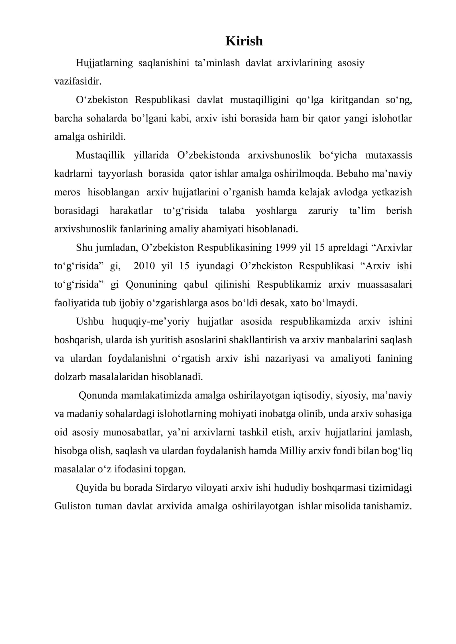 ARXIVSHUNOSLIK. MALAKAVIY AMALIYOTI HISOBOTI 3
