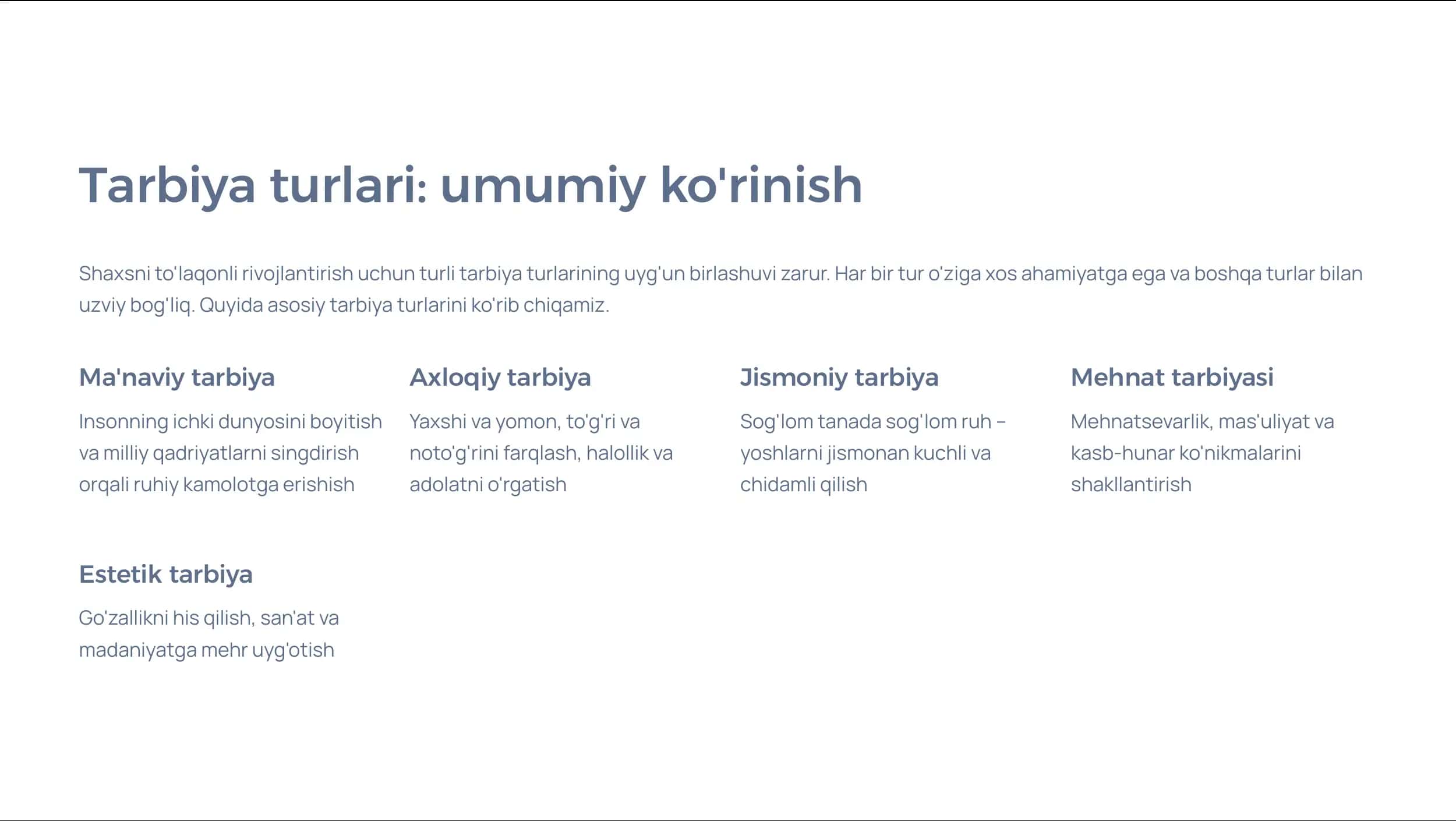 Tarbiya Turlari: Shaxsni 3