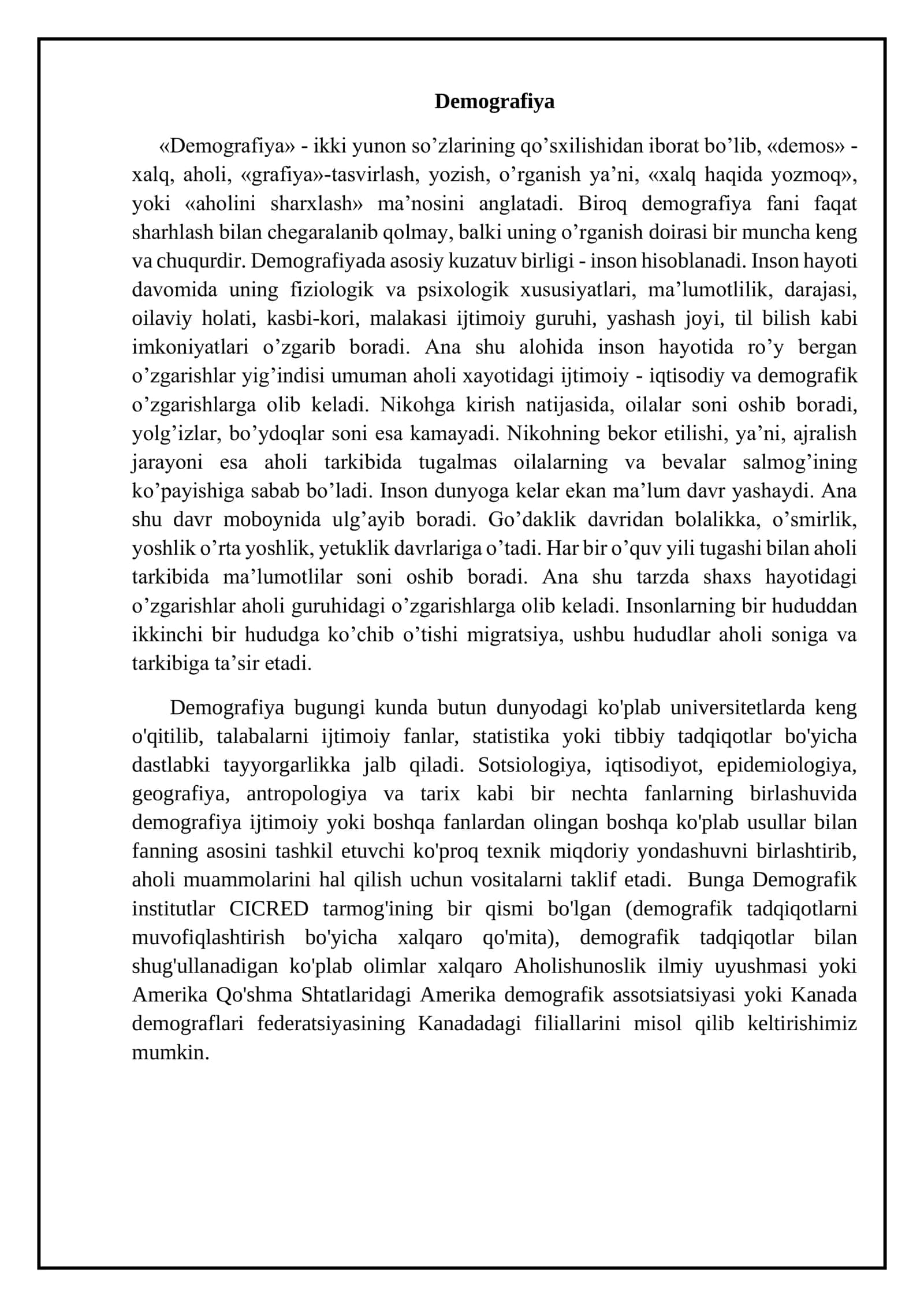 Demografik o’tish konsepsiyasi 3
