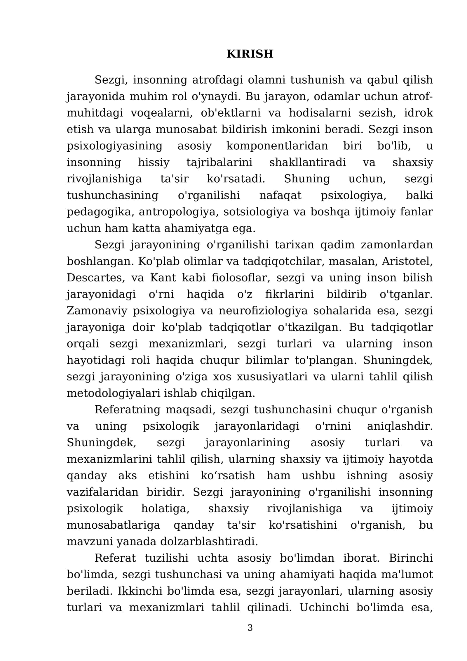 Sodda psixik jarayonlar:sezgi 3