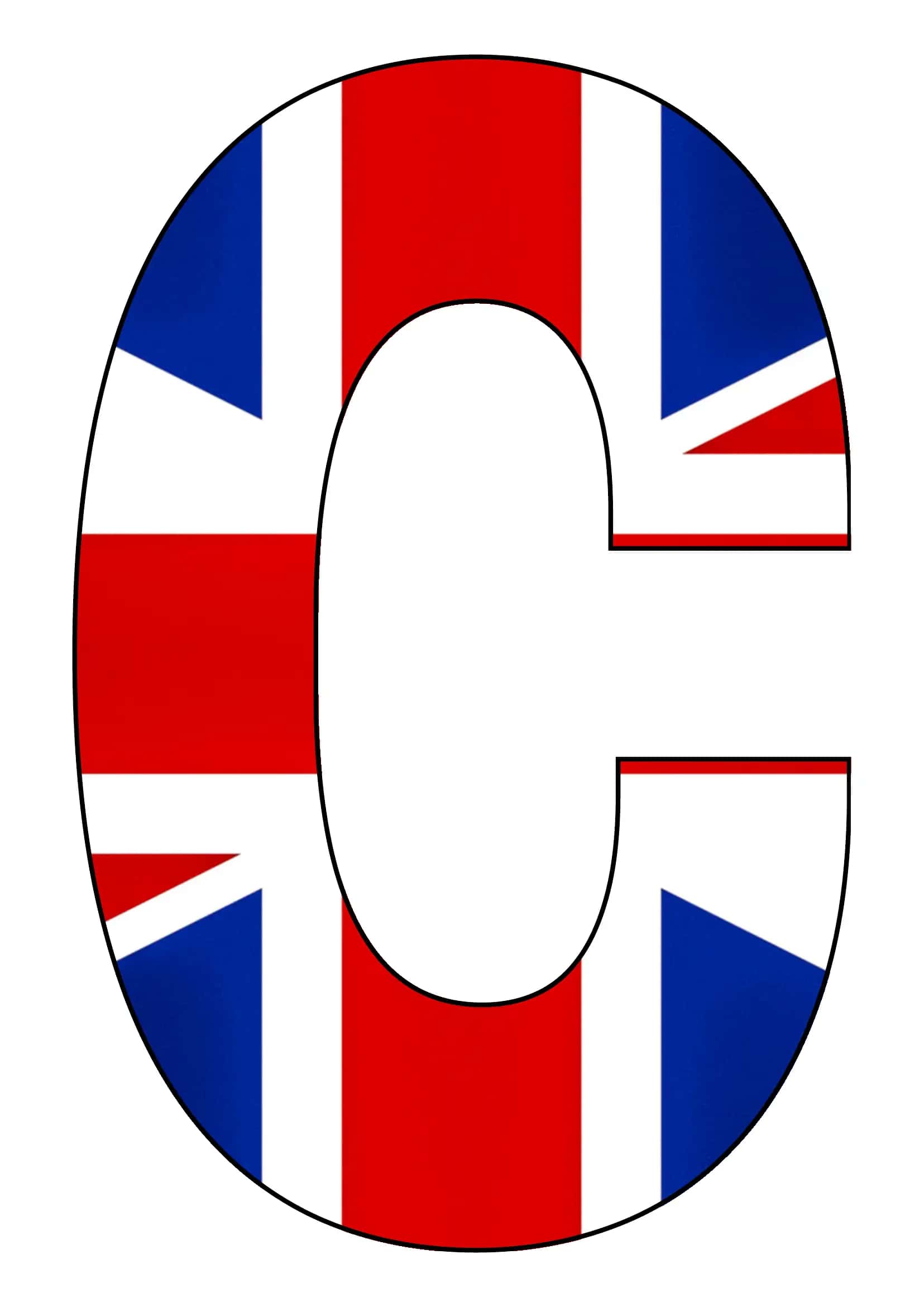 Harflar Buyuk Britaniya bayrog'i fonida 3