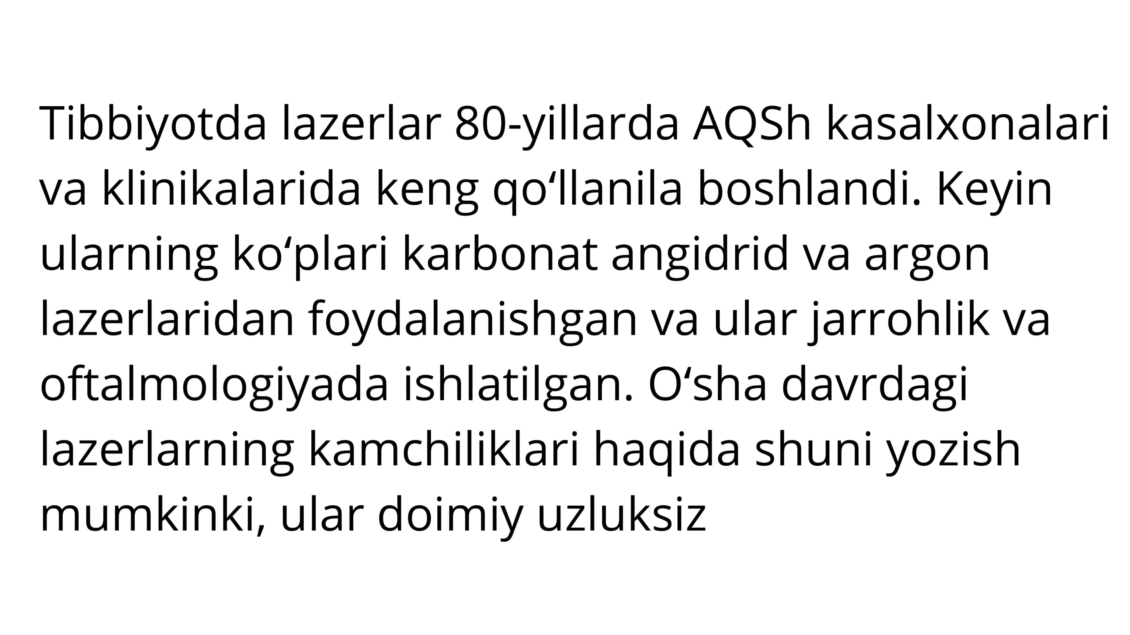 LAZERNING TIBBIYOTDA QO'LLANISHI 3