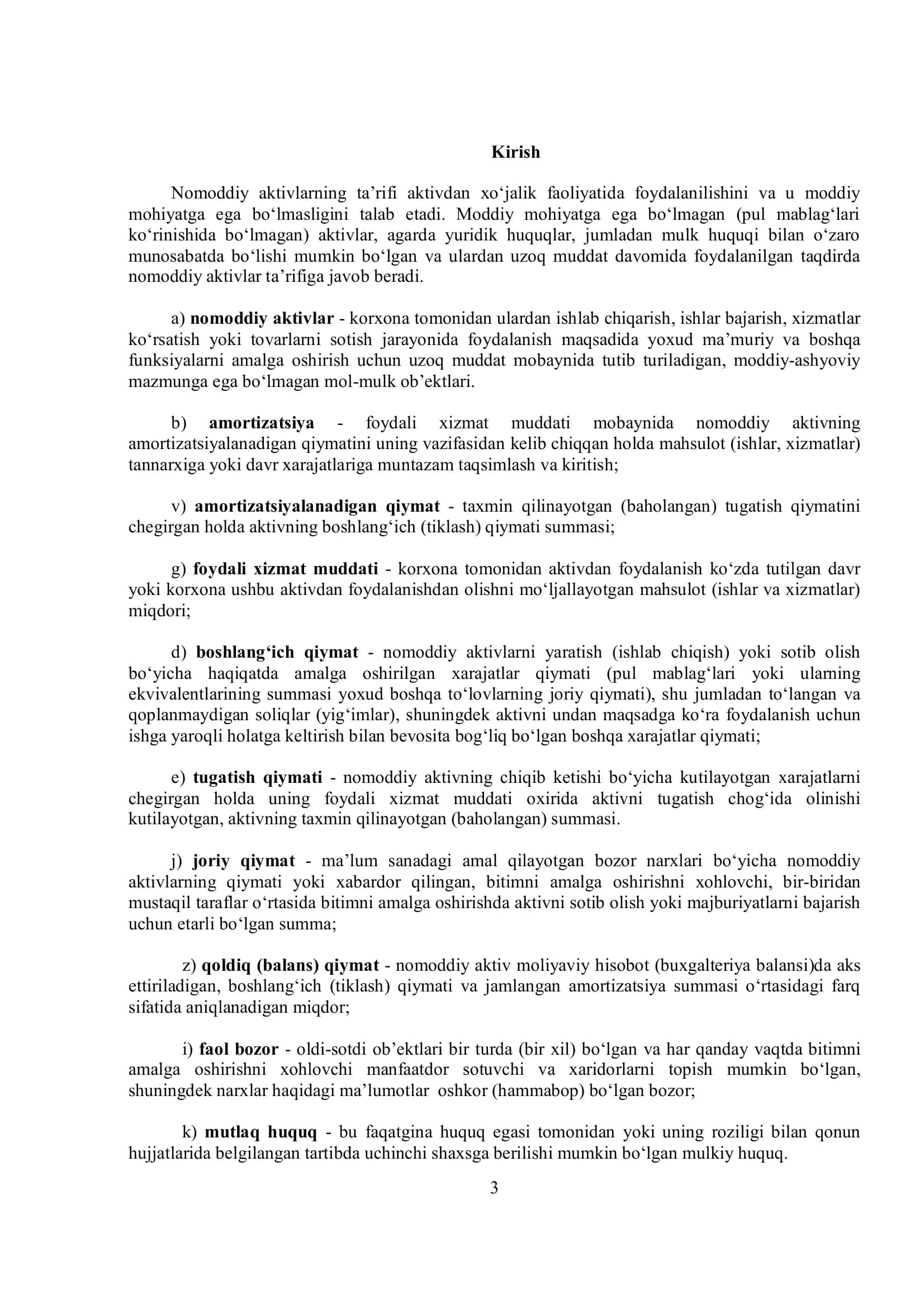 Nomoddiy aktivlar Referati 3