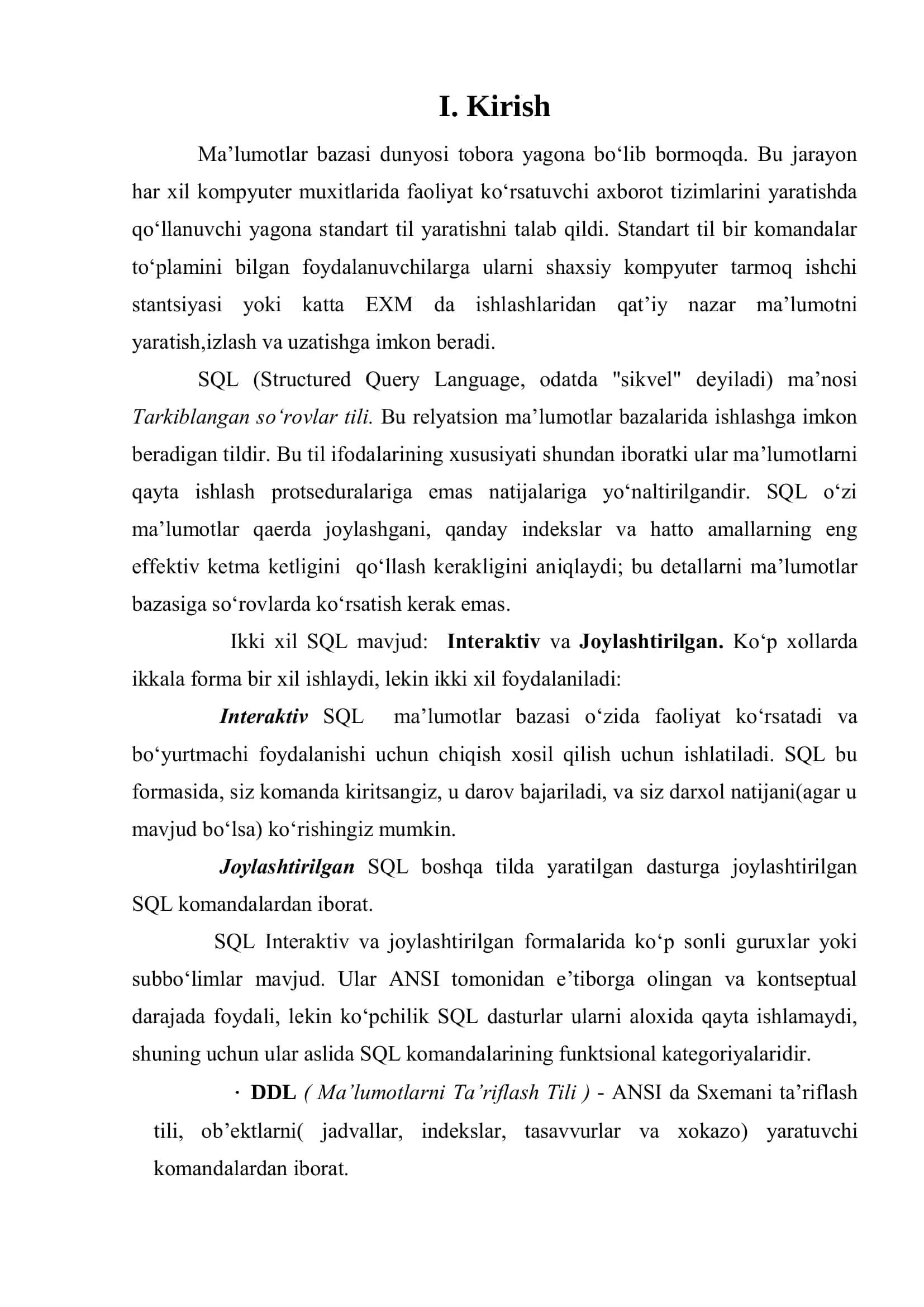Ma‟lumotlar bazasini ximoyalashda SQL tilidan foydalanish 3