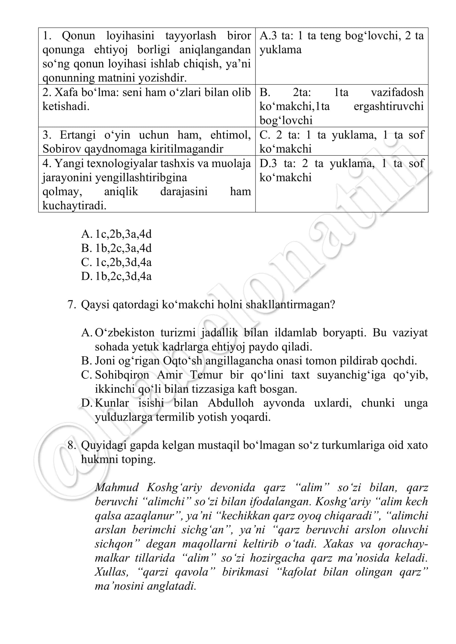 Yordamchi so'zlar 3