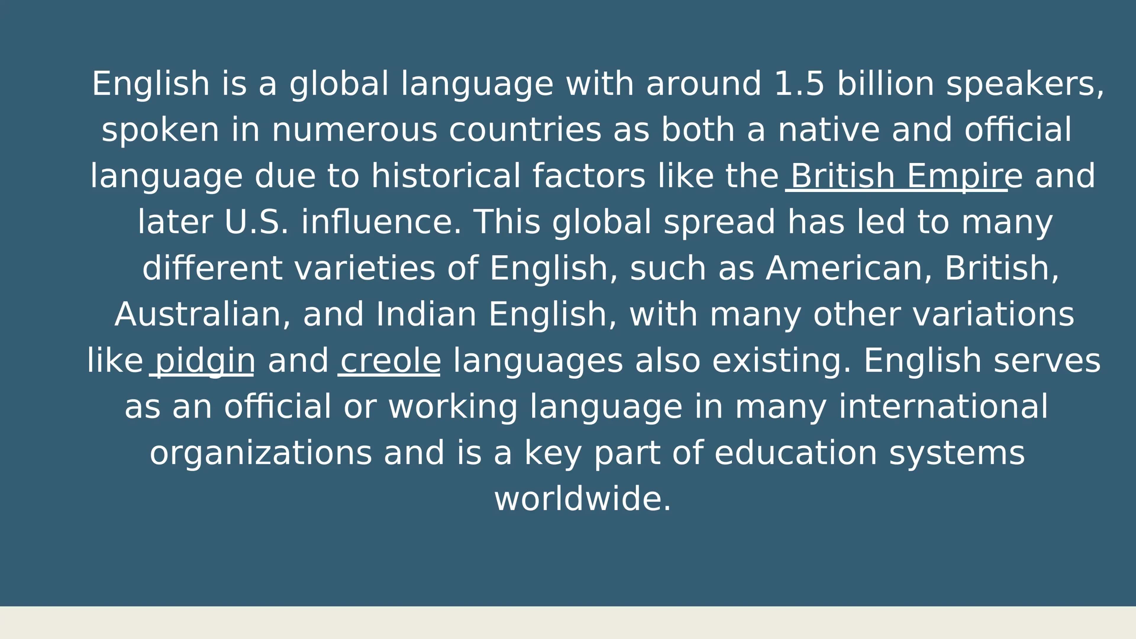English Language Overview 3