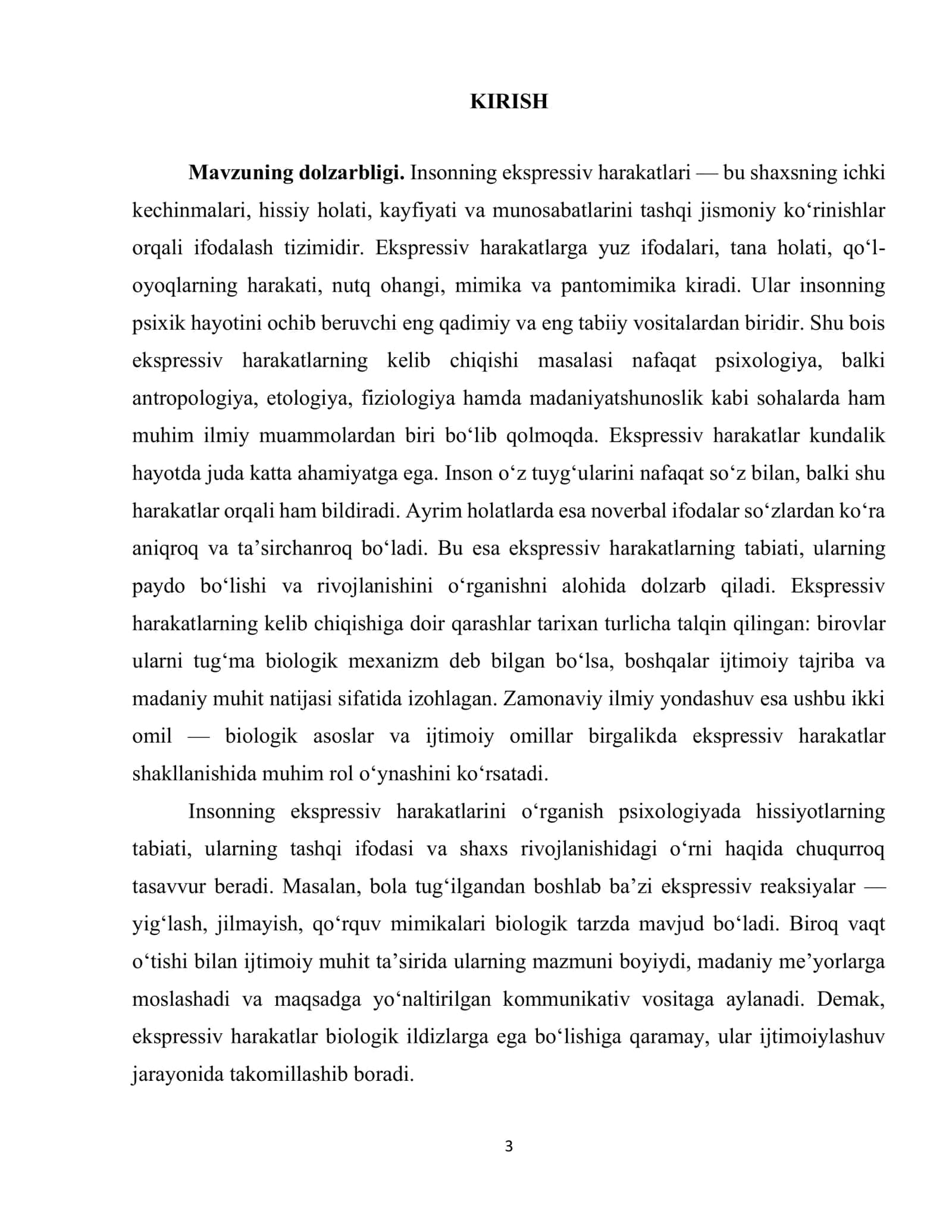 Insonning ekspressiv harakatlarining kelib chiqishi 3