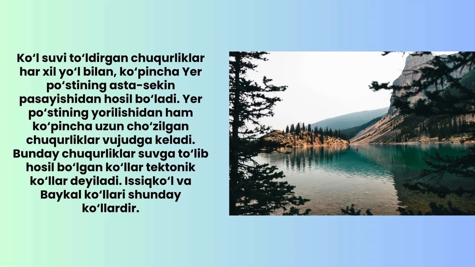KO‘L VA MUZLIKLAR. YER OSTI SUVLARI 3
