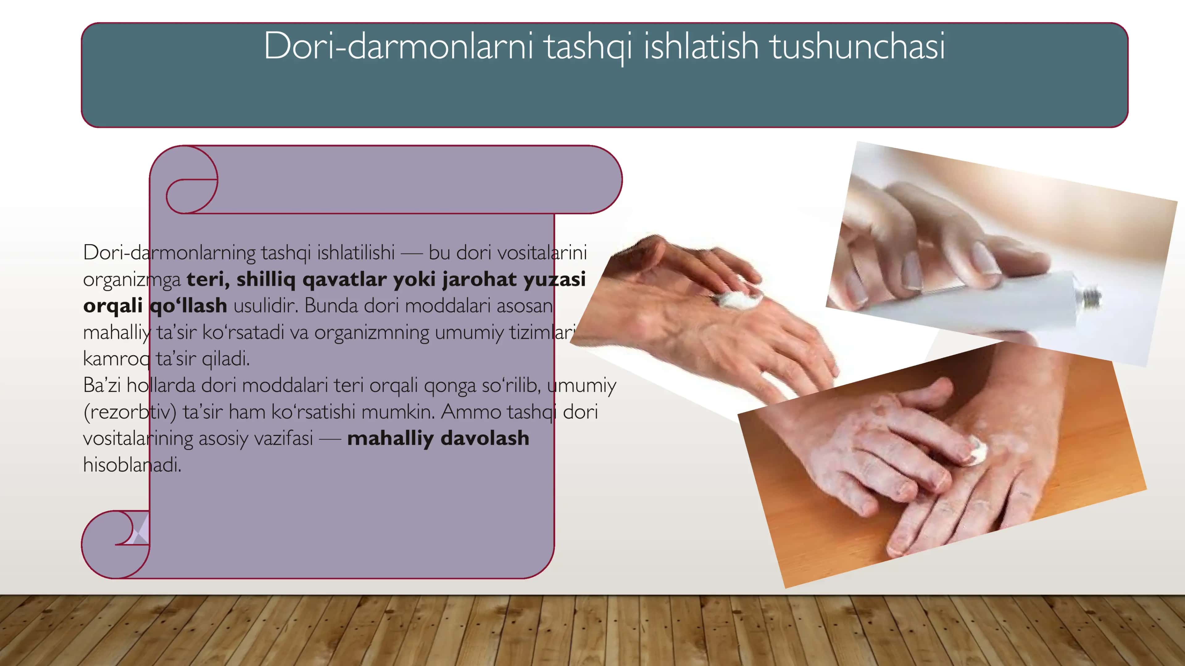 Dori darmonlarni tashqi ishlatilishi 3