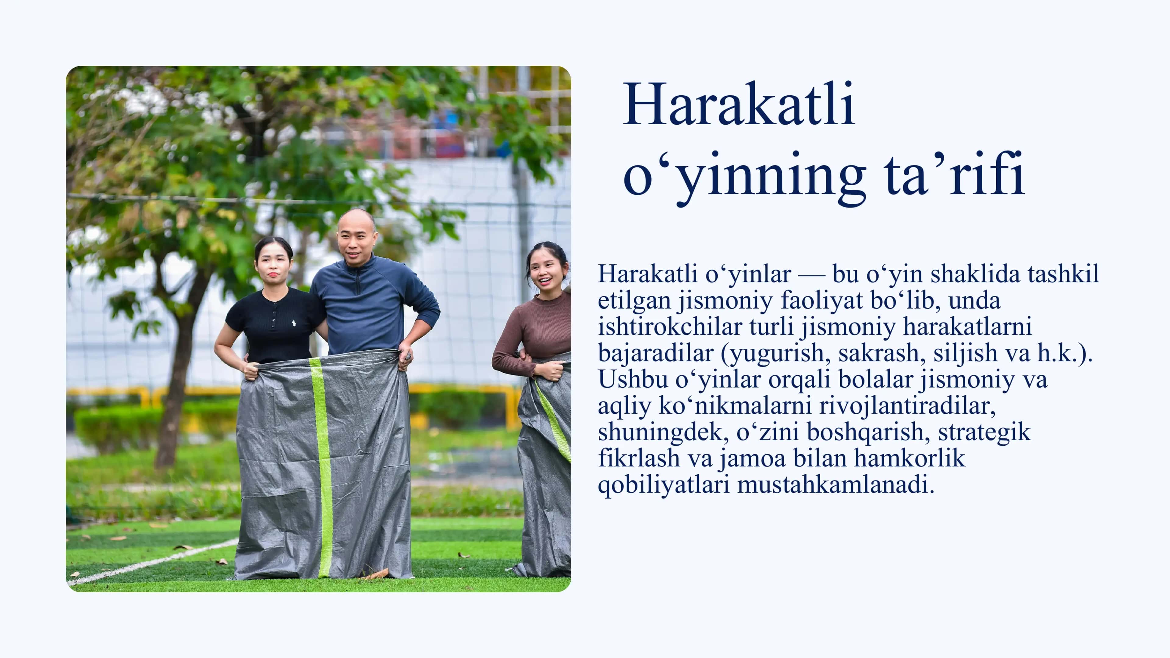 Estafetali harakatli o‘yinlar 3