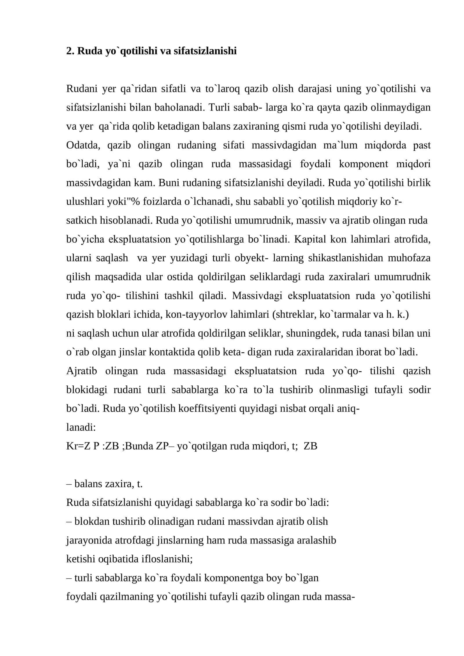 Rudani massivdan ajratish tartibi 3