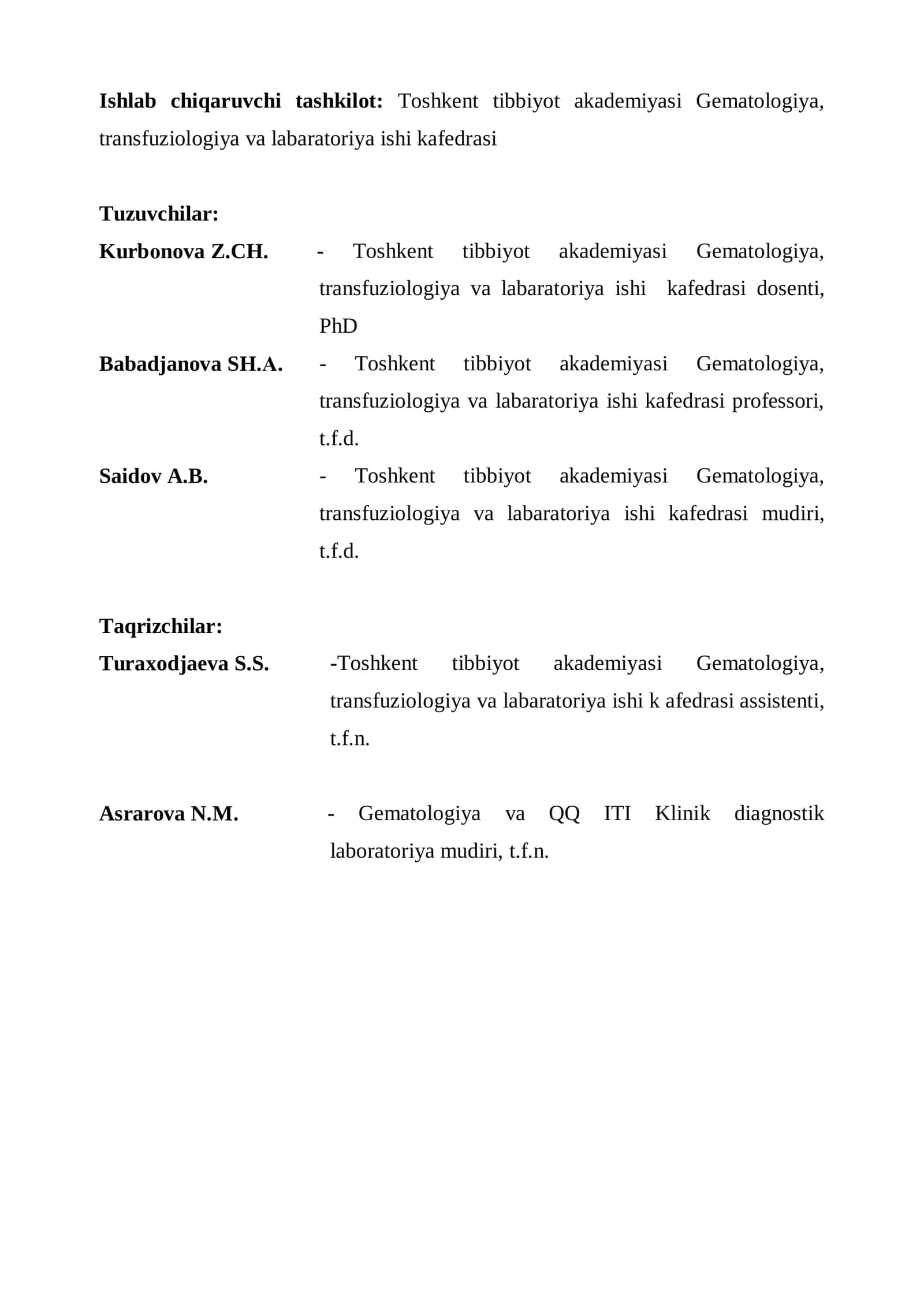 Gematologiya, transfuziologiya va labaratoriya ishi 3