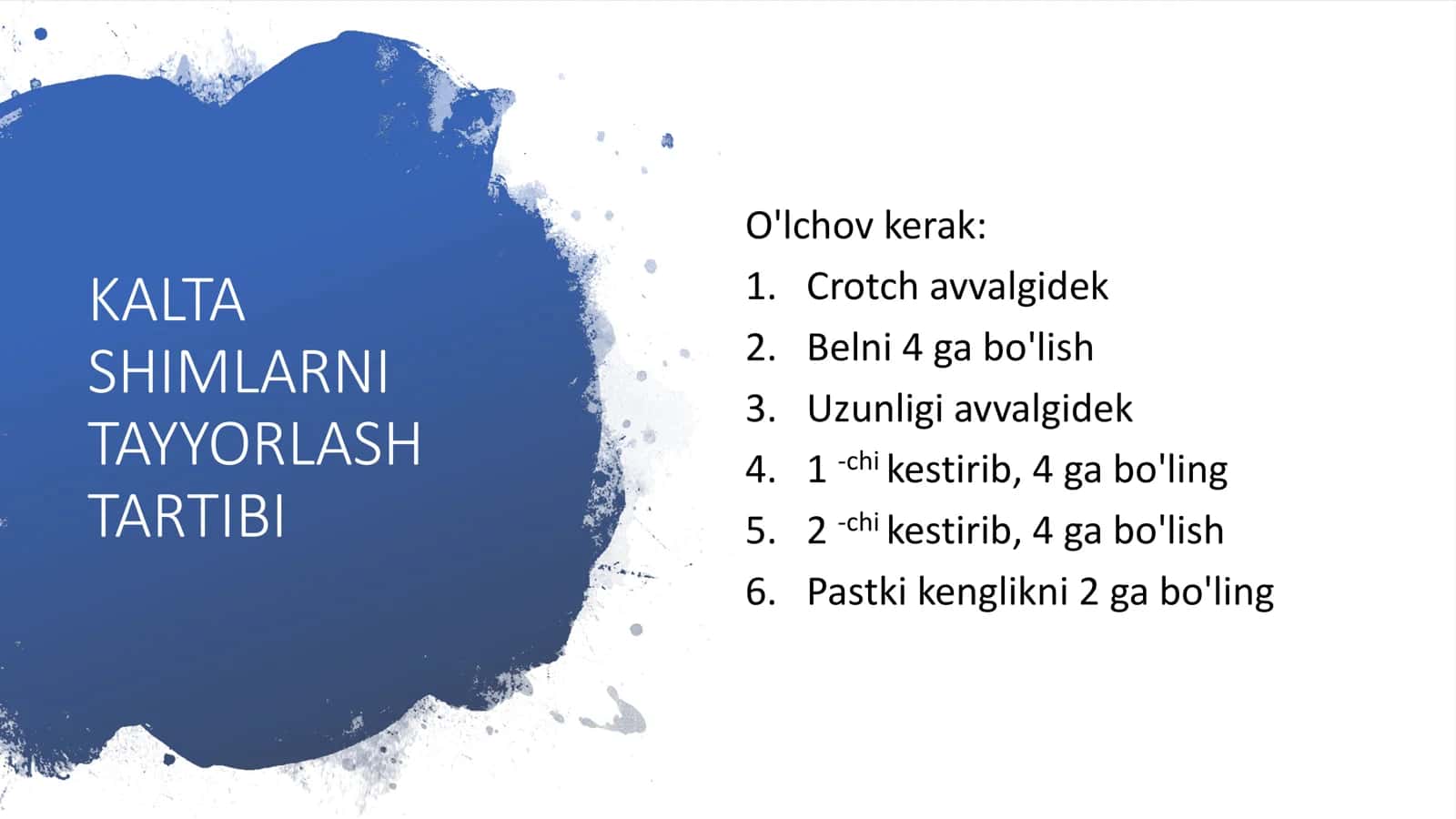 Kalta shimlarni tayyorlash tartibi 3