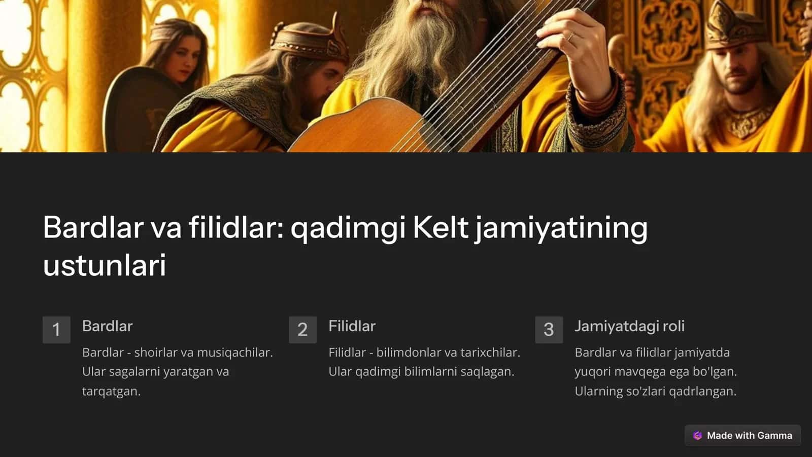 Kelt xalqlari epik ijodi: bardlar va filidlar yaratgan sagalar 3