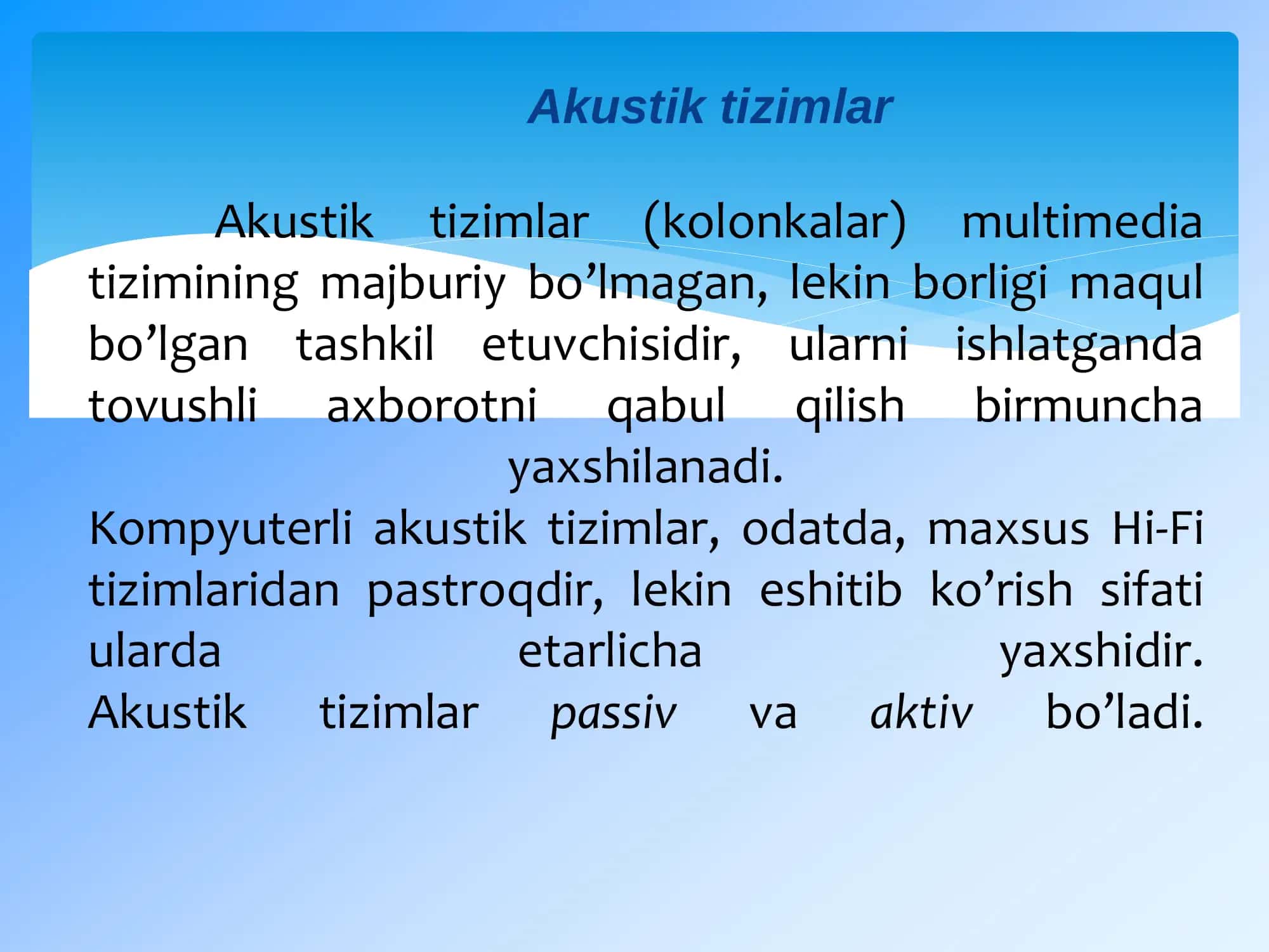 MULTIMEDIA TIZIMLARI 3