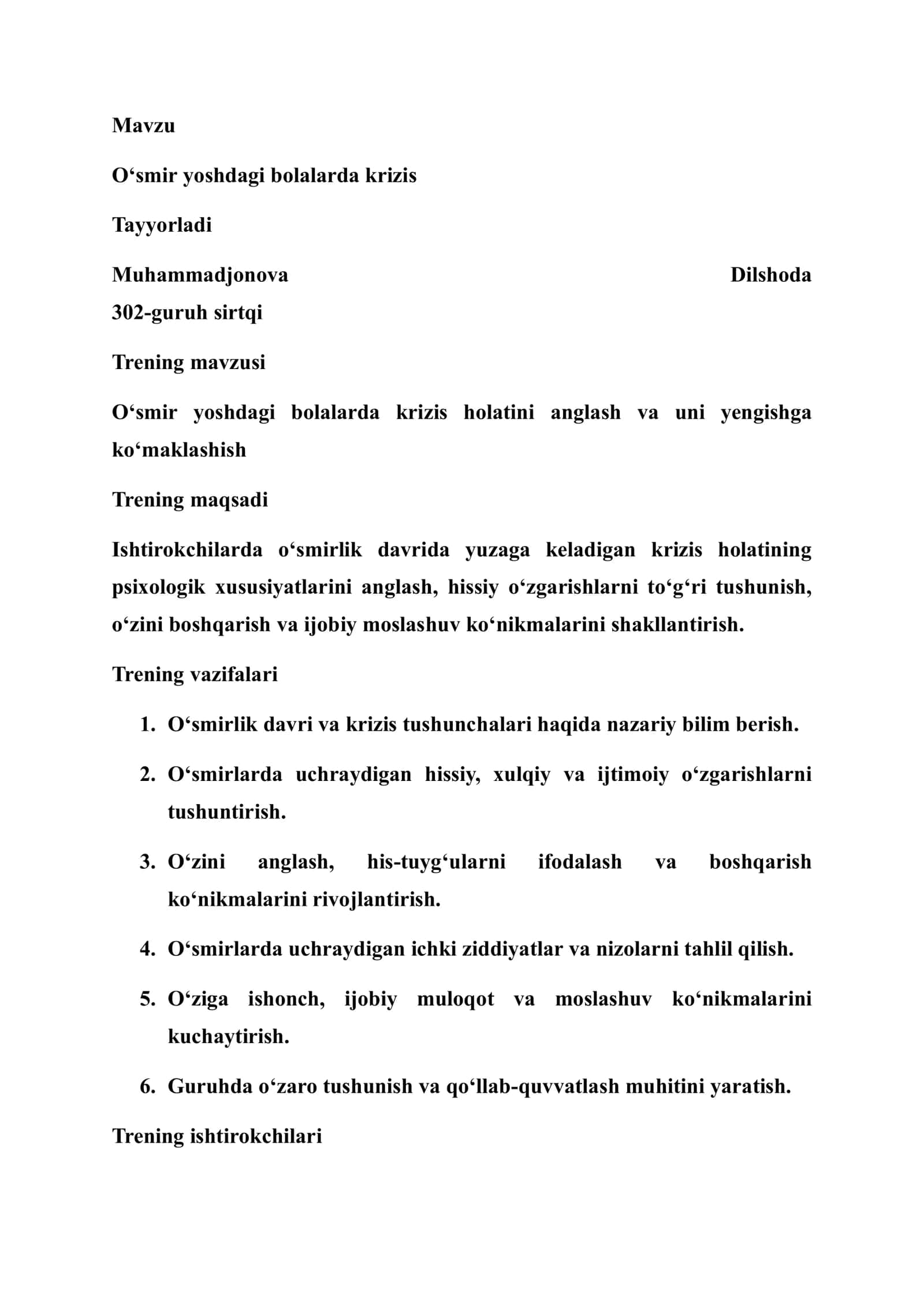 O‘smir yoshdagi bolalarda krizis 3