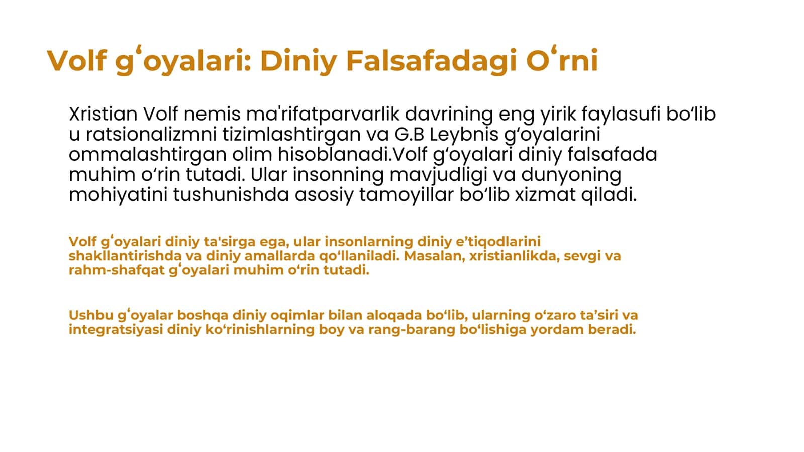 Xristian Volf gʻoyalari 3