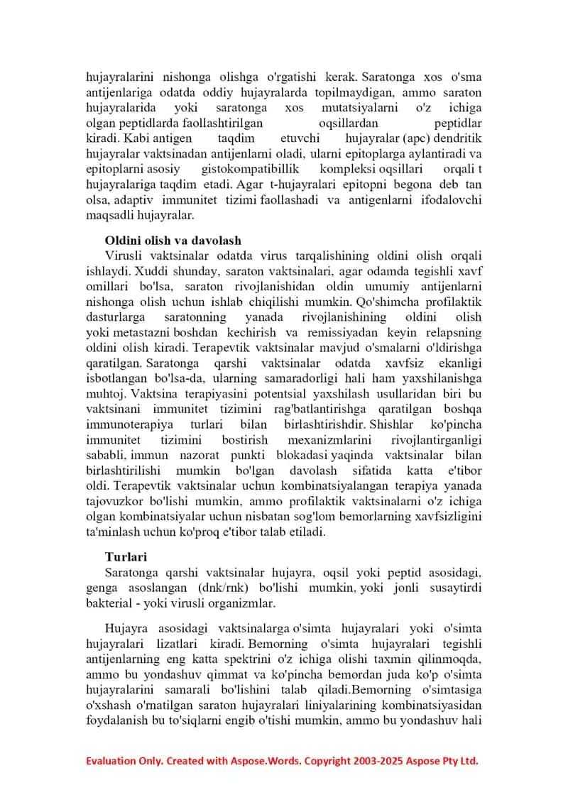 Saratonga qarshi terapiyada vaksinalardan foydalan 3
