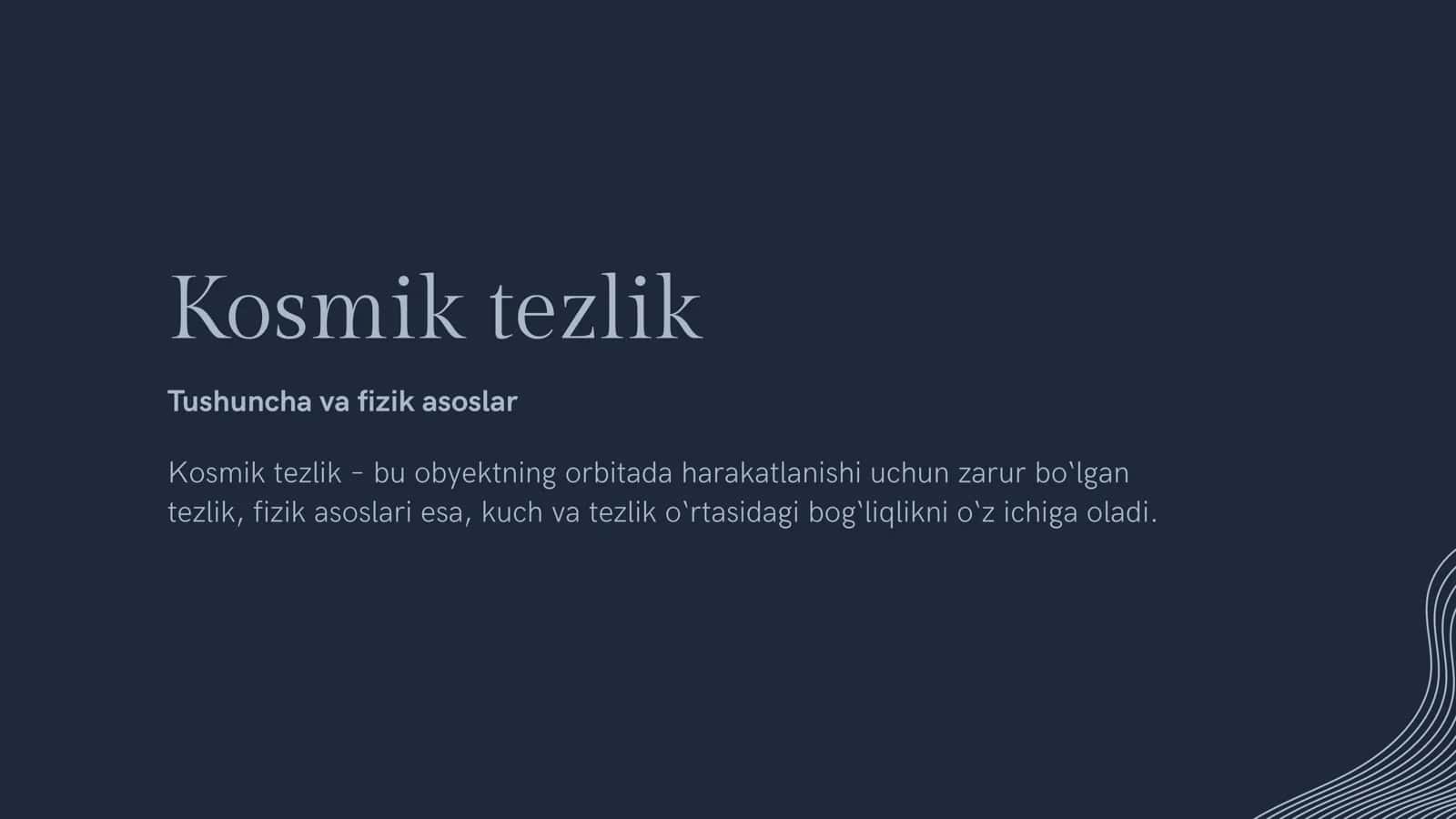 Kosmik tezliklar 3