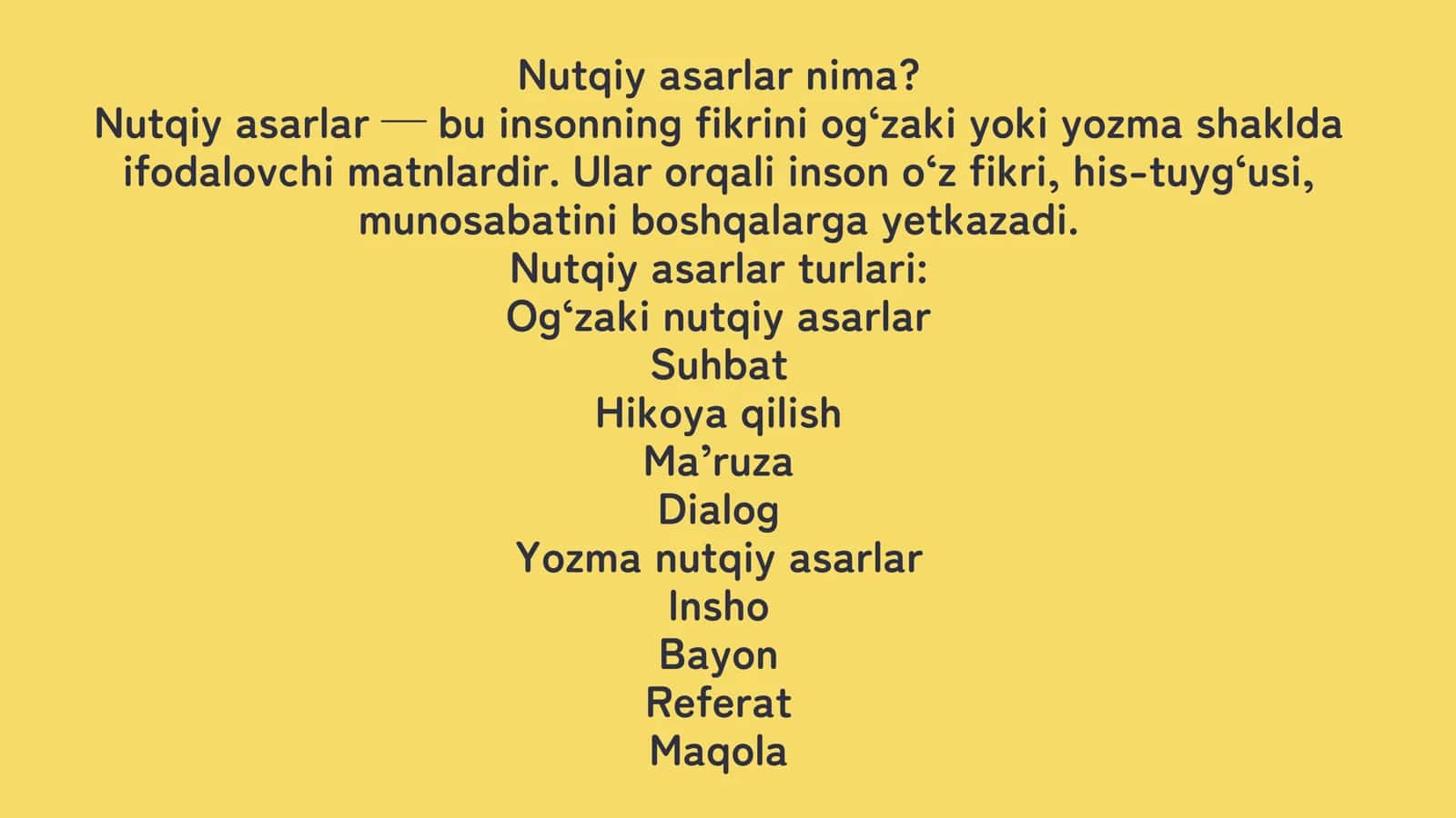 NUTQIY ASARLAR VA ULARNING JANRLARI 3