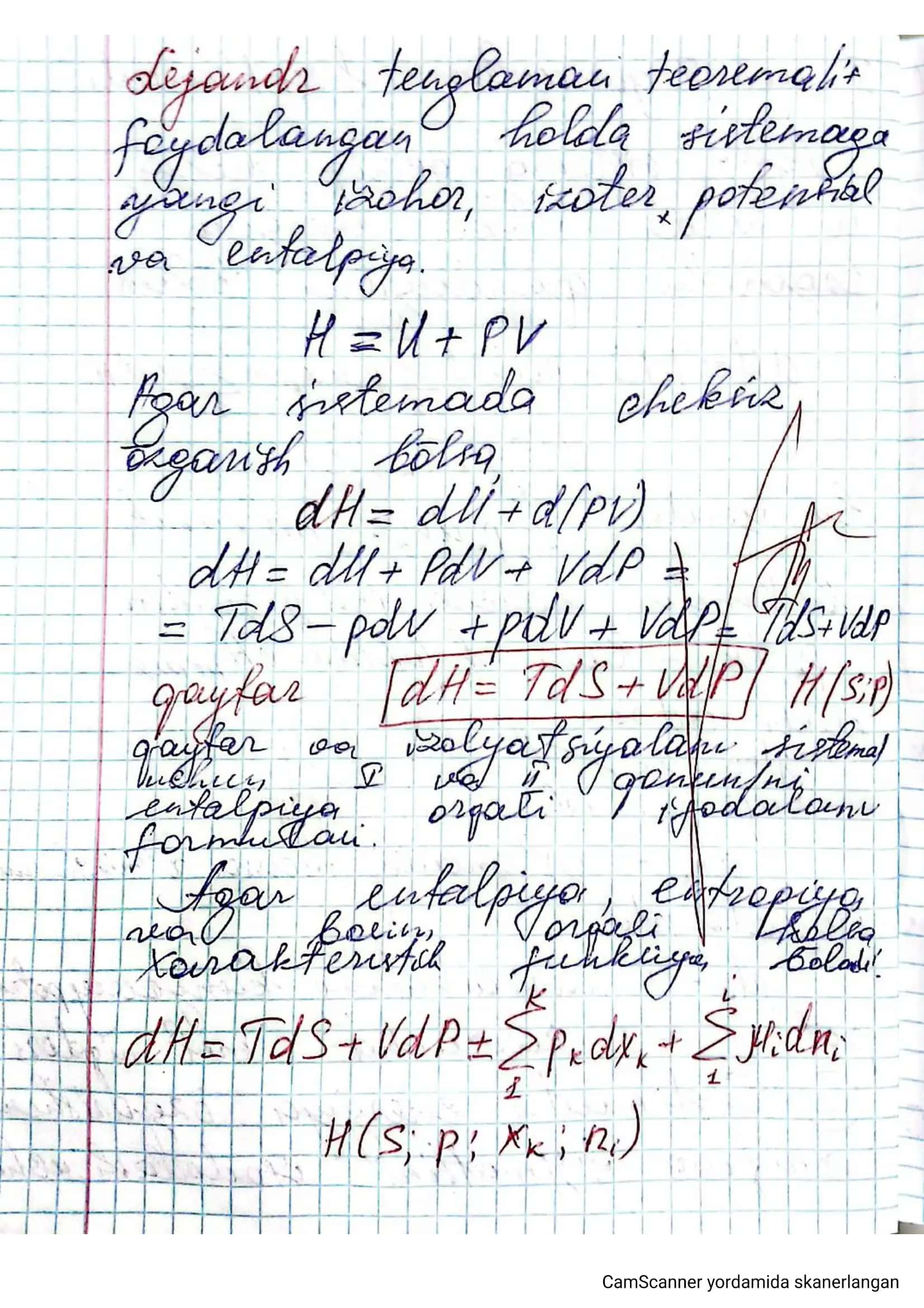 Termodinamikaning xarakteristik funksiyalari 3