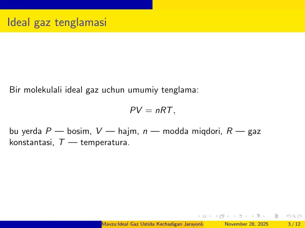 Ideal Gaz Ustida Kechadigan Jarayonlar 3