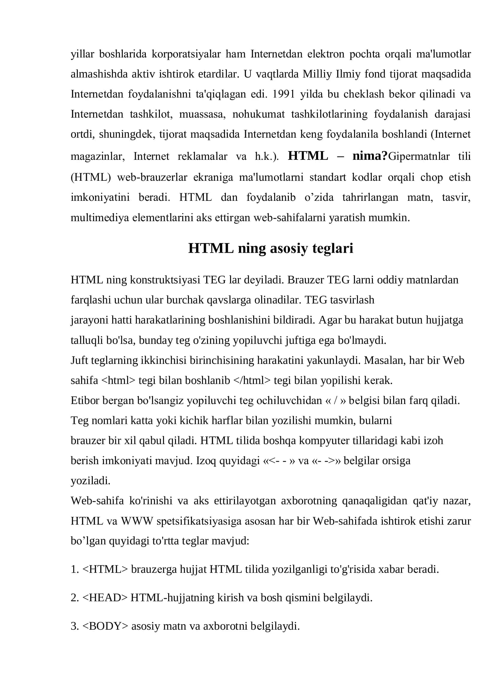 HTML Buyruqlarining Freymlar Yozish Tartibi va Dream Viewer, Front Page Dasturlarining Freym Bilan Ishlash Imkoniyati 3
