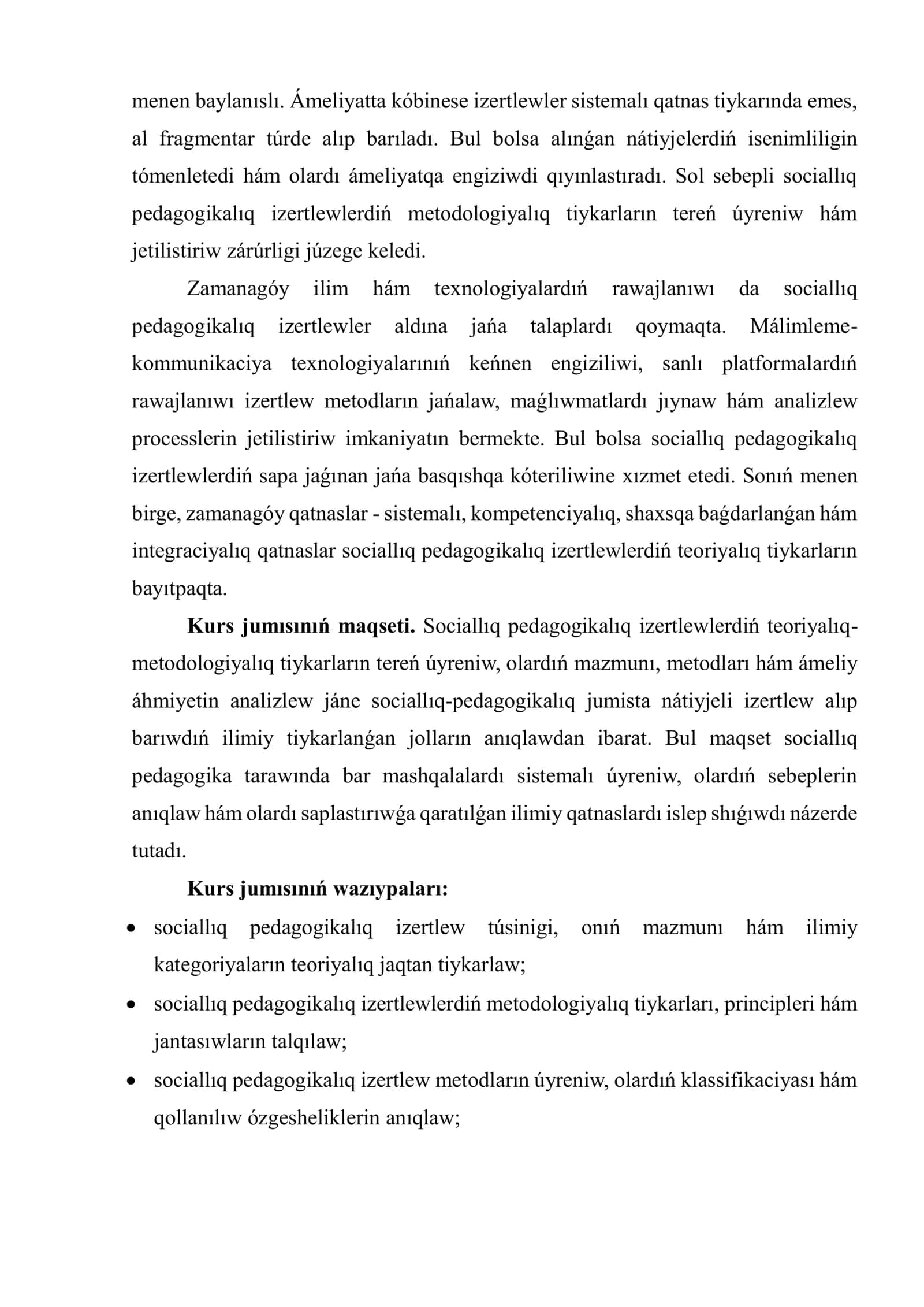 Sociallıq pedagogikalıq izertlewler 3