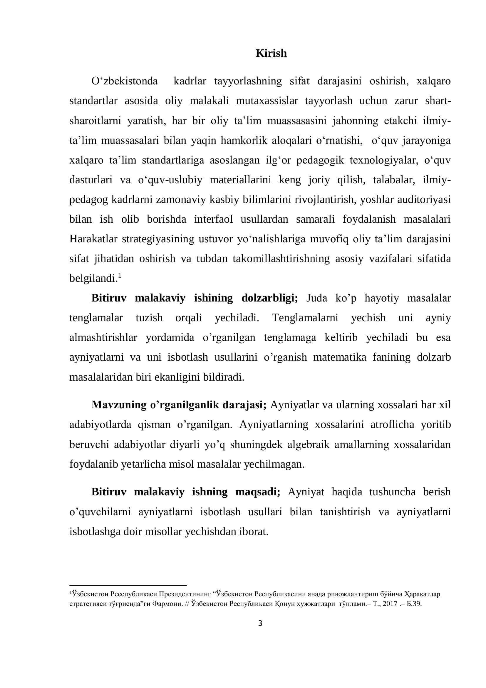 Ayniyatlar va ulanri isbotlash usullari 3
