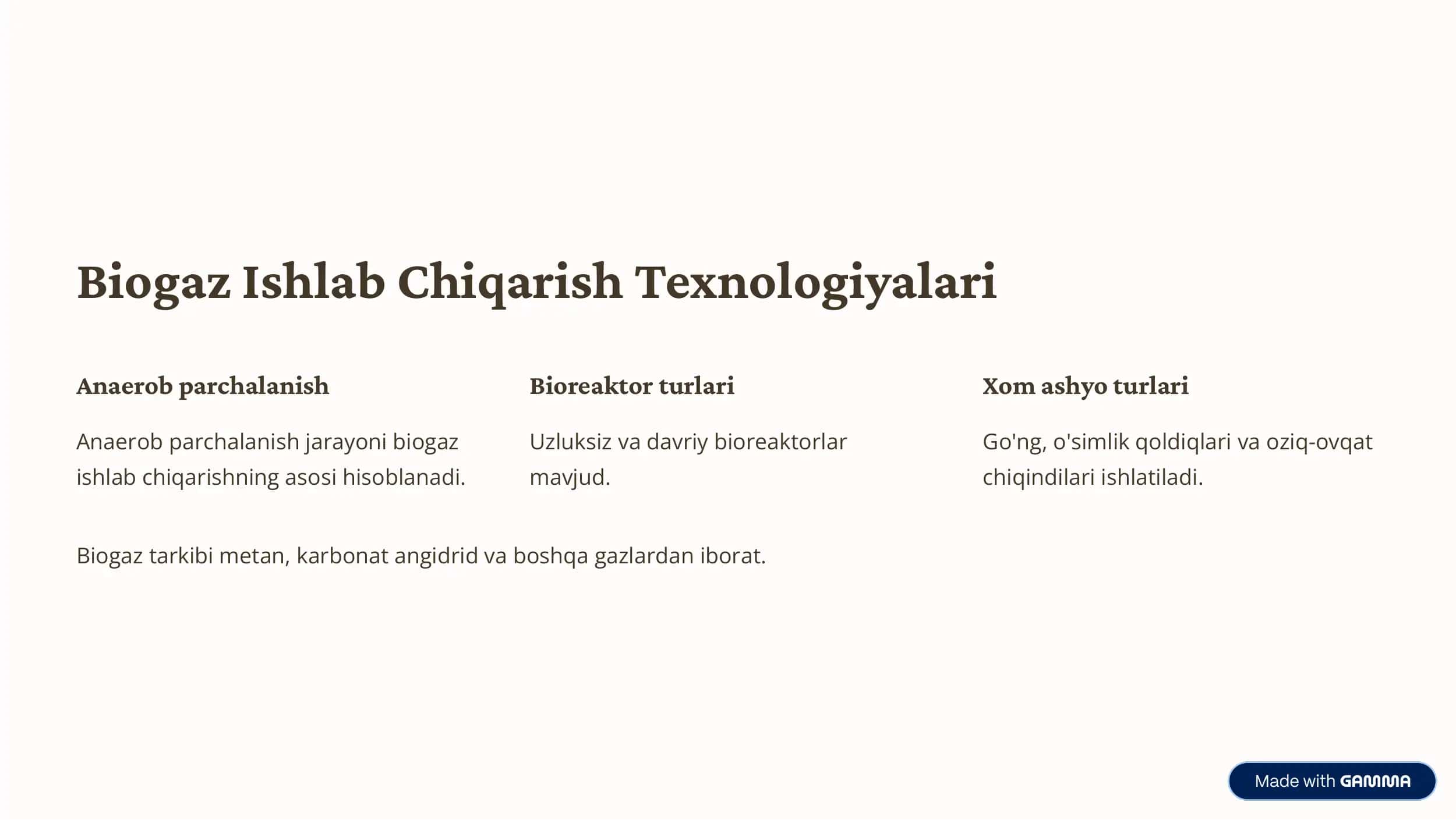 Biogaz - Ekologik Toza Yoqilg'i 3