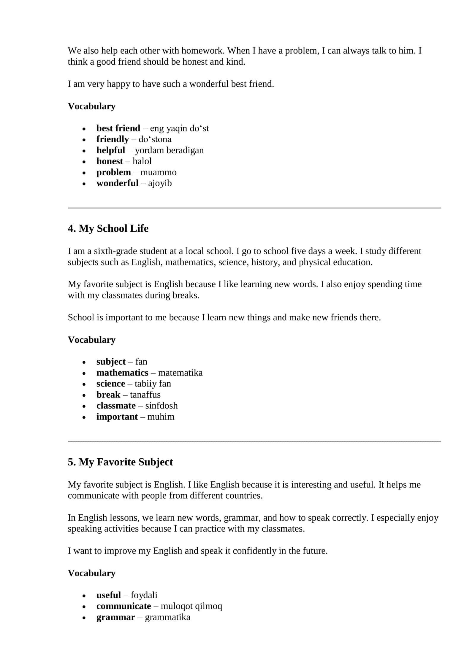 30 ta Easy English Speaking Topics | A1–A2 daraja uchun Speaking Material 3