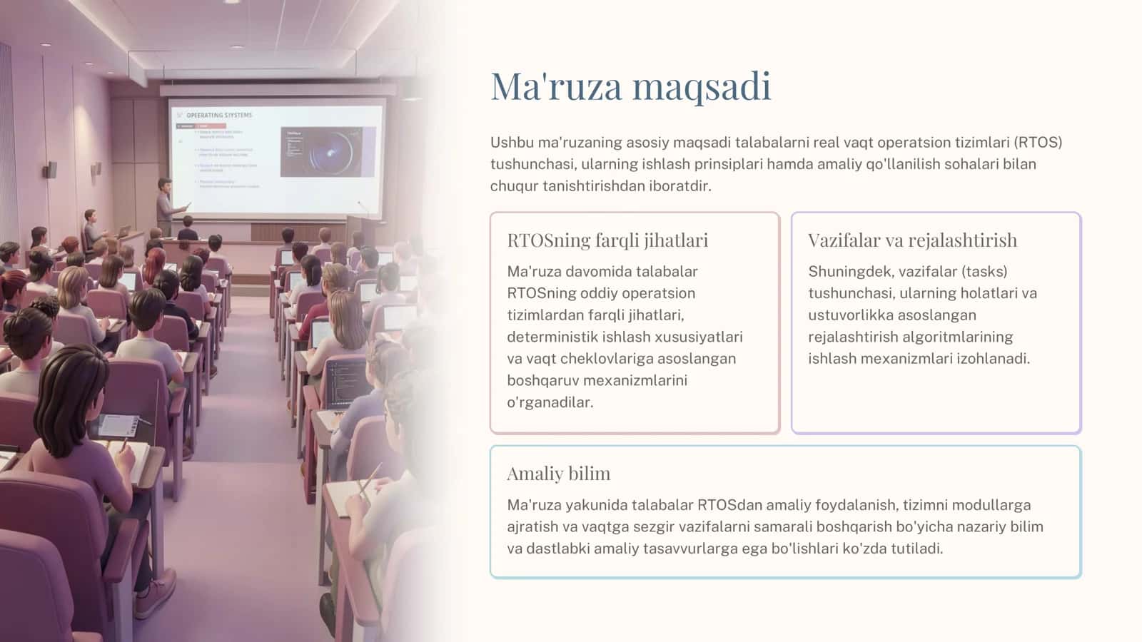 19-ma'ruza. Real vaqt operatsion tizimidan foydalanish asoslari 3