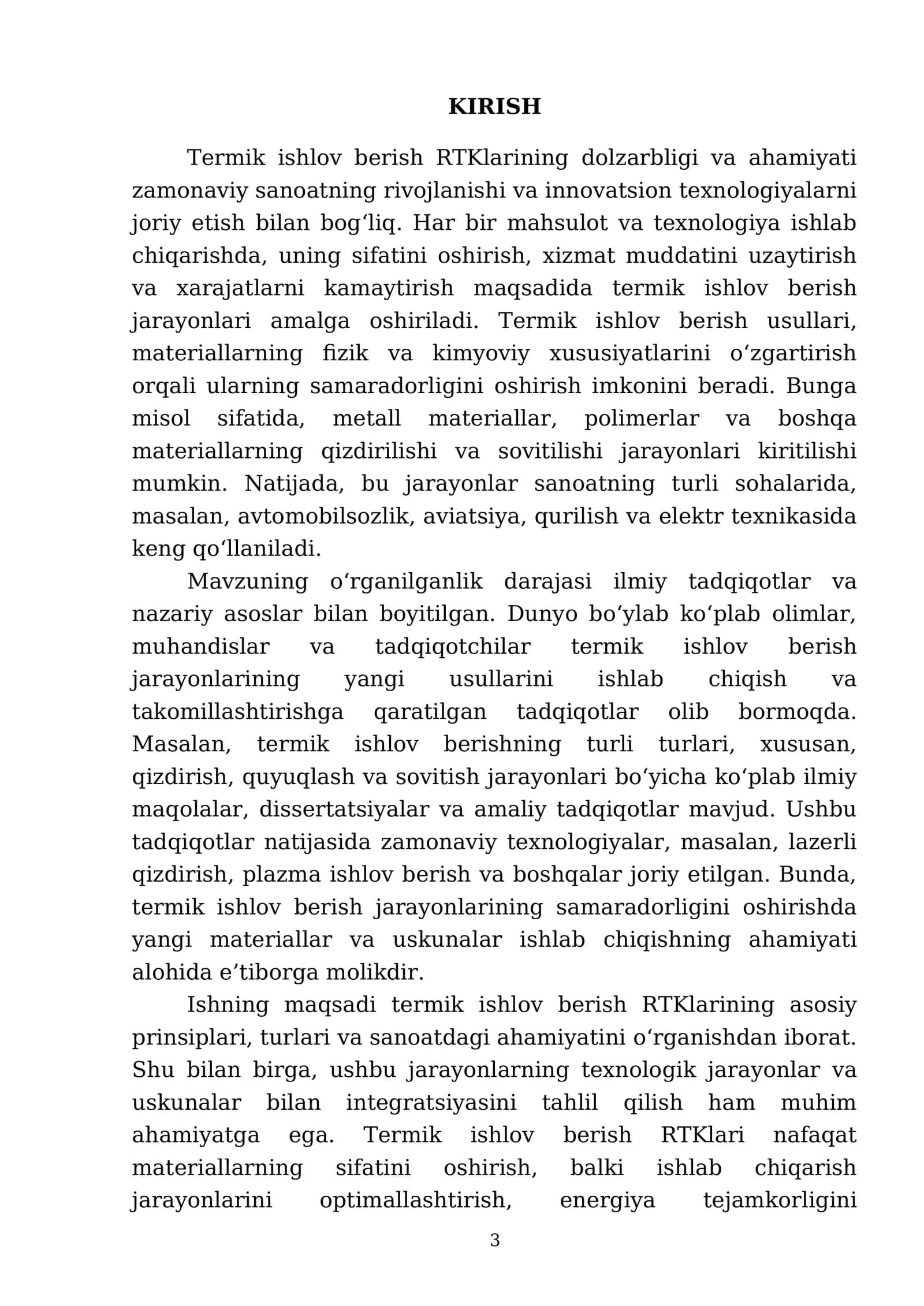 Termik ishlov berish RTKlari 3
