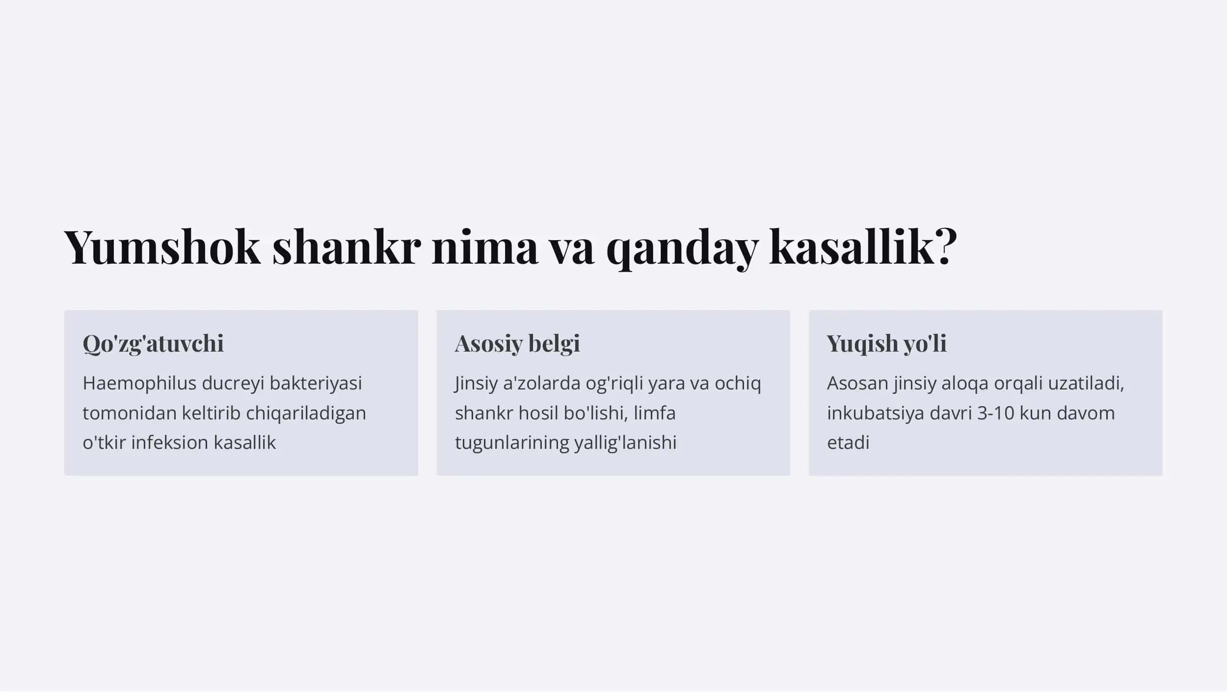 Yumshok shankr qo'zg'atuvchisi. Ularni tarqalishi,  kasallik patogenezi, laboratoriya tashxisi. 3