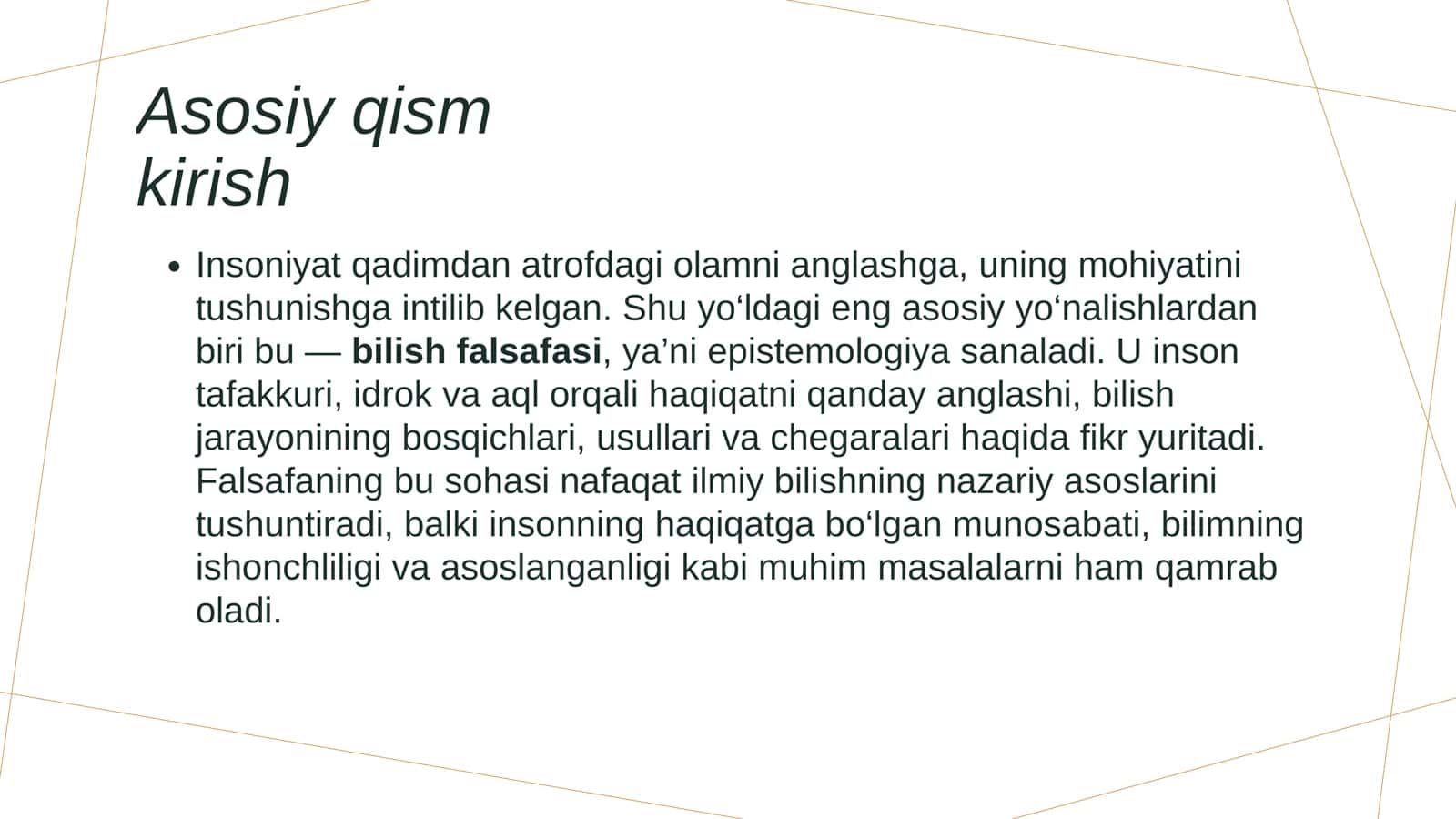 Bilish falsafasi 3