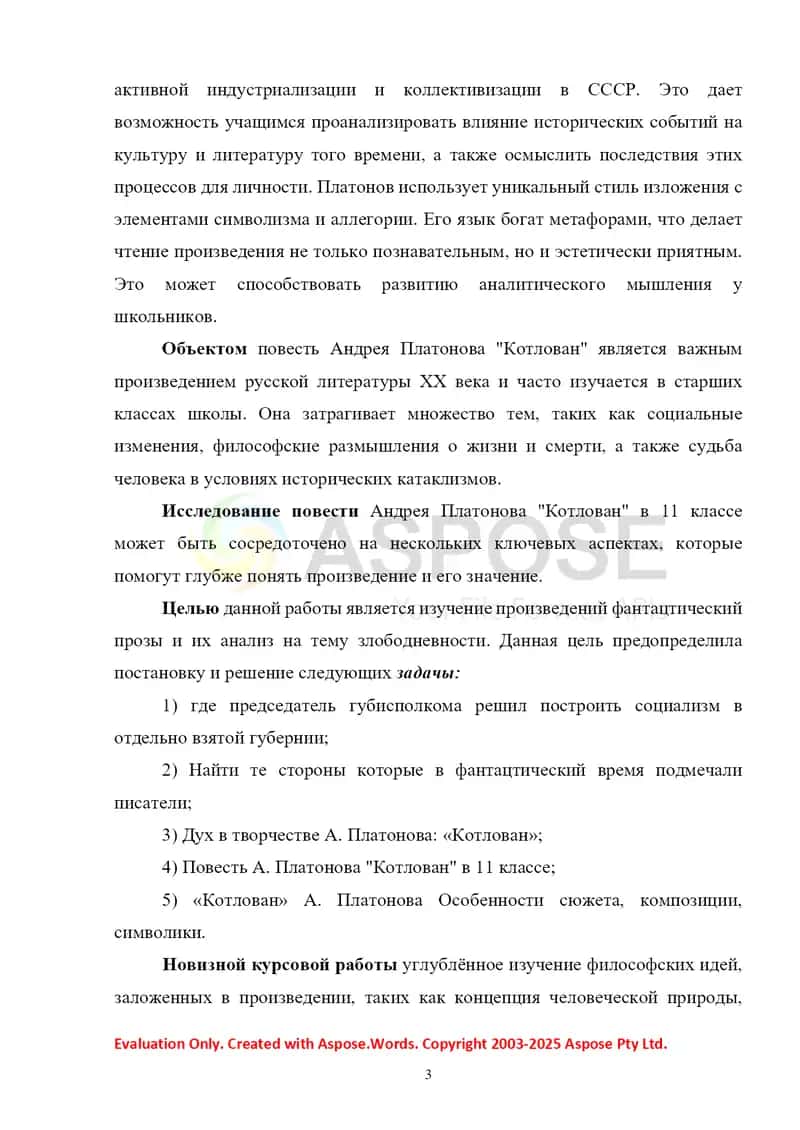"Повесть Платонова А.Н Котлован в 11 классе" 3