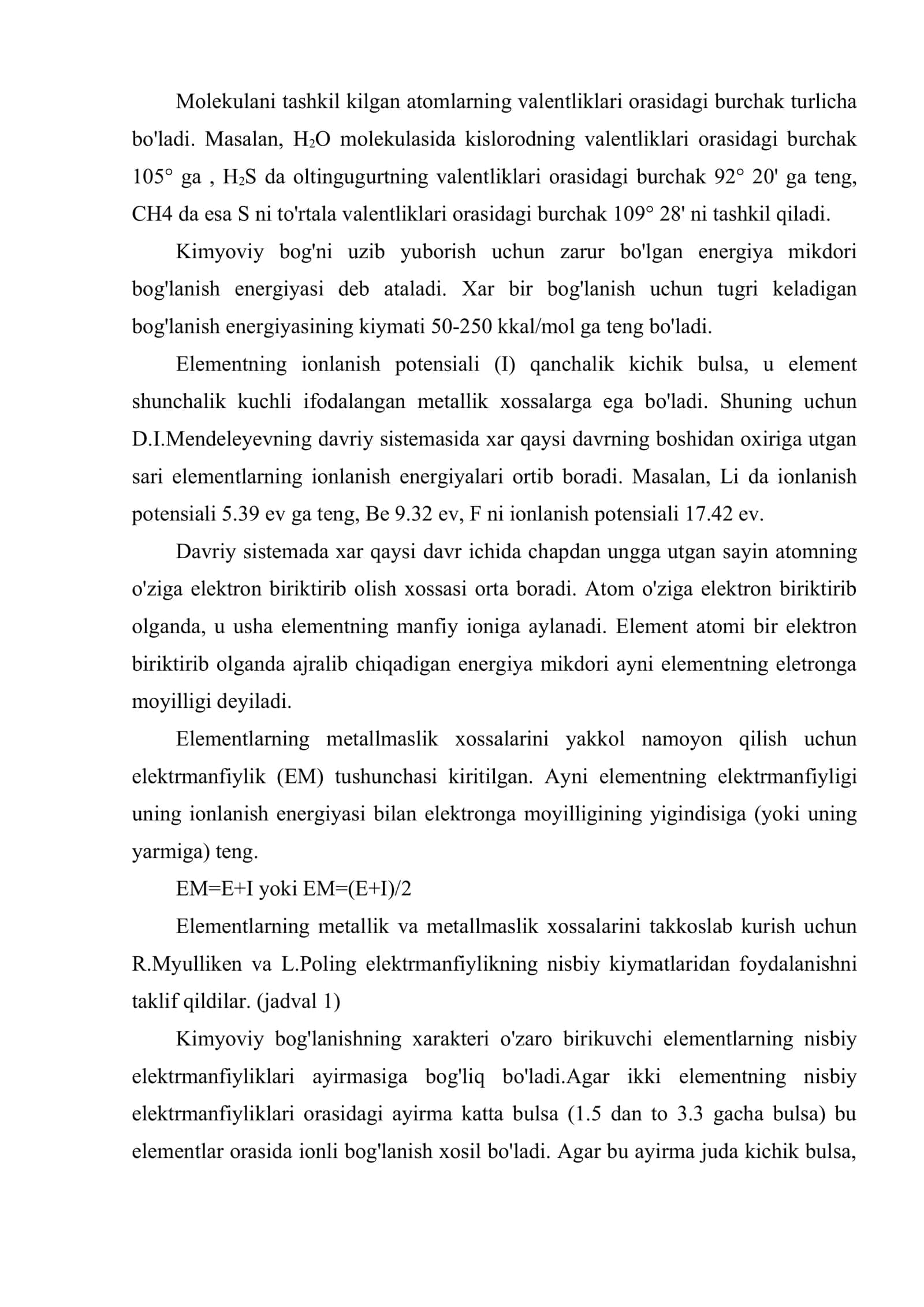 Kimyoviy va molekulalararo ta'sir 3
