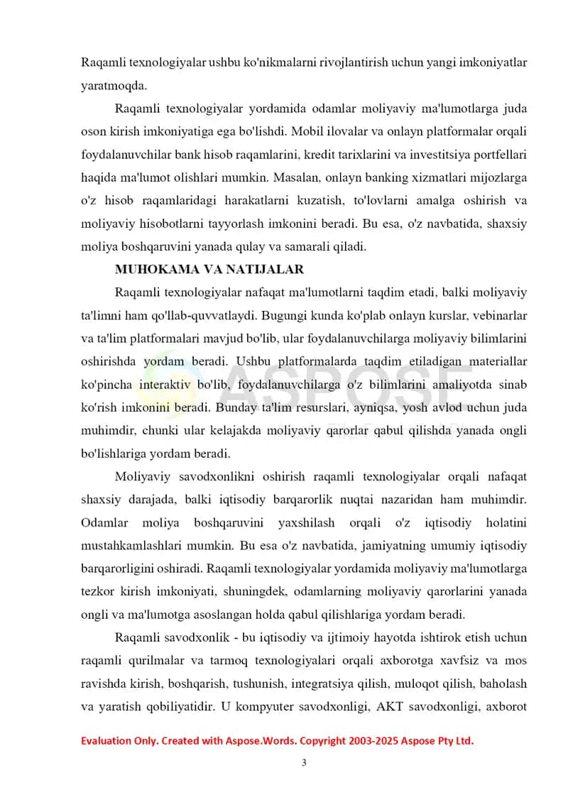 RAQAMLI TEXNOLOGIYALAR VA MOLIYAVIY SAVODXONLIK 3