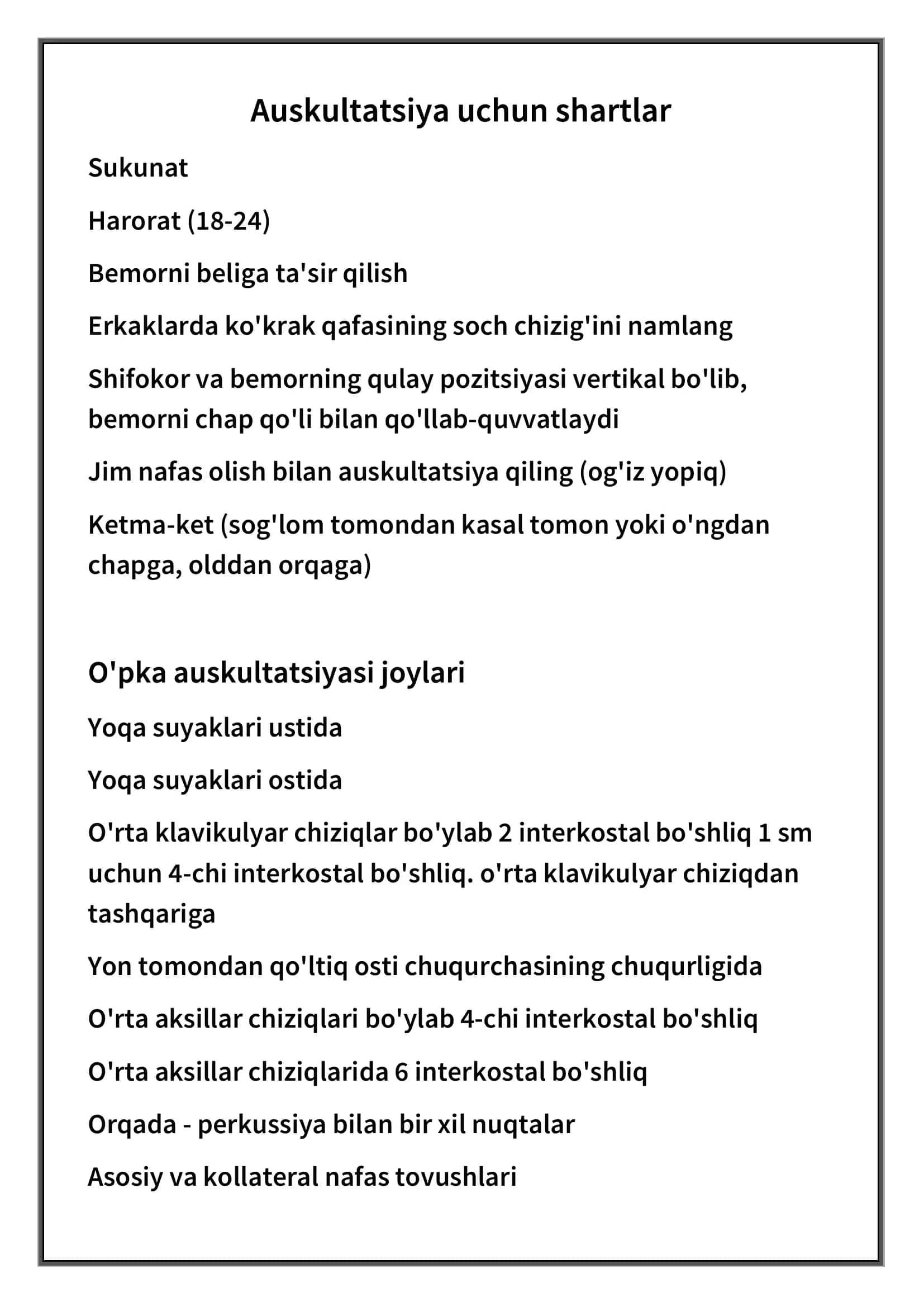 Oʻpka auskultatsiyasi 3