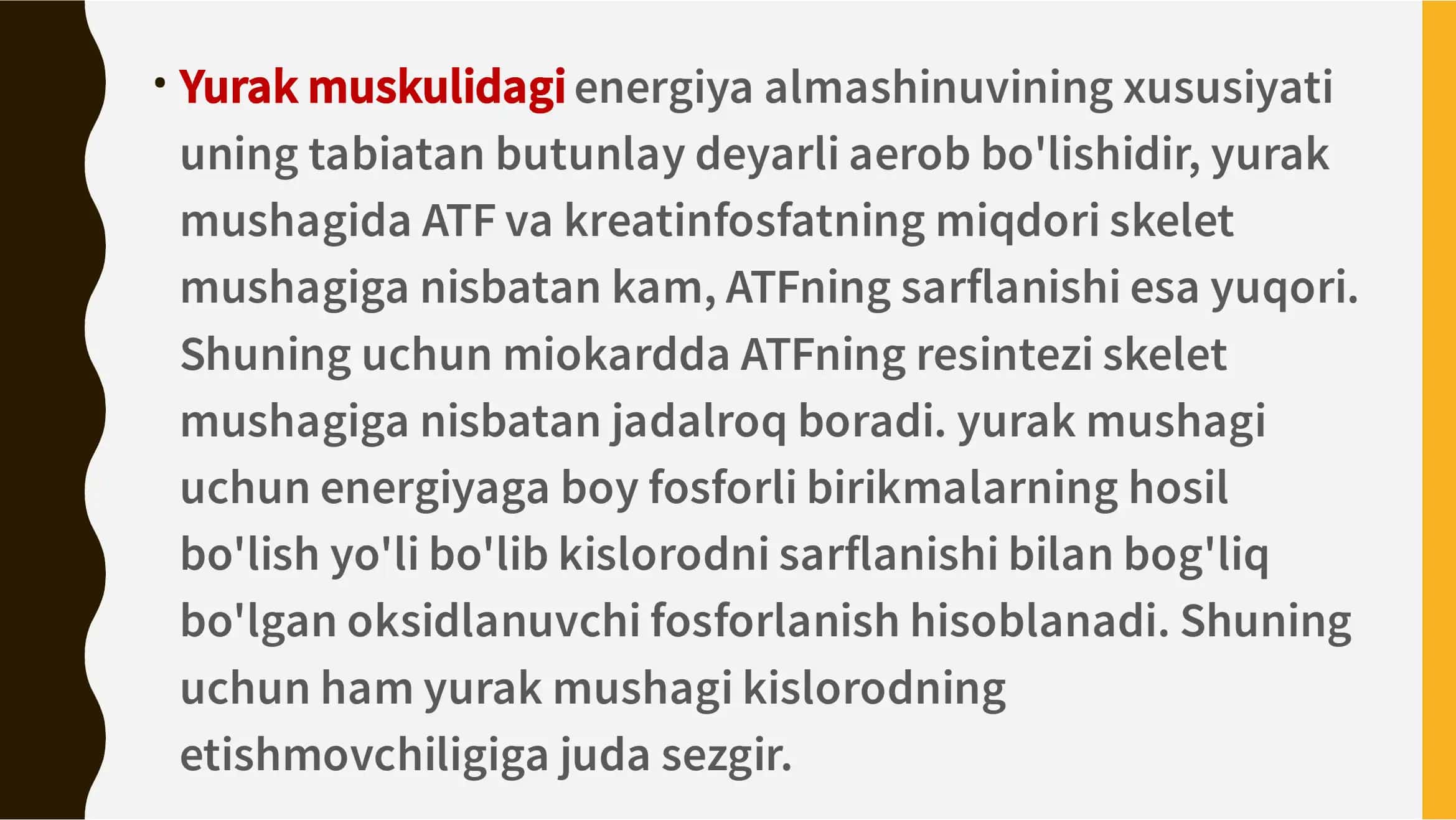 Yurak va mushak biokimyosi 3