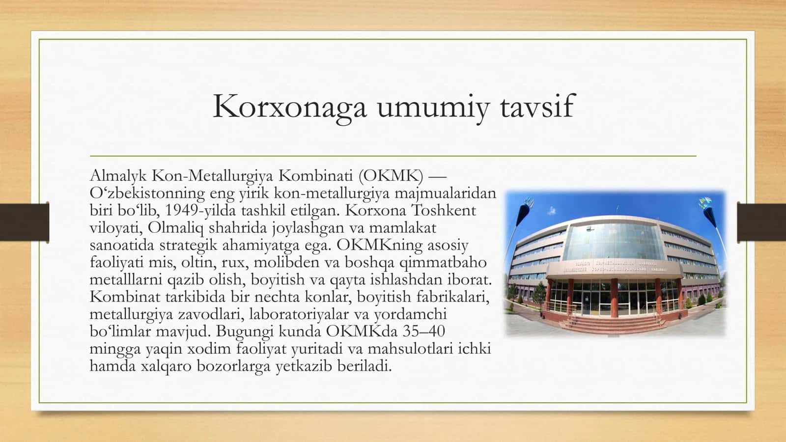 Almalyk Kon-Metallurgiya Kombinati (OKMK) 3