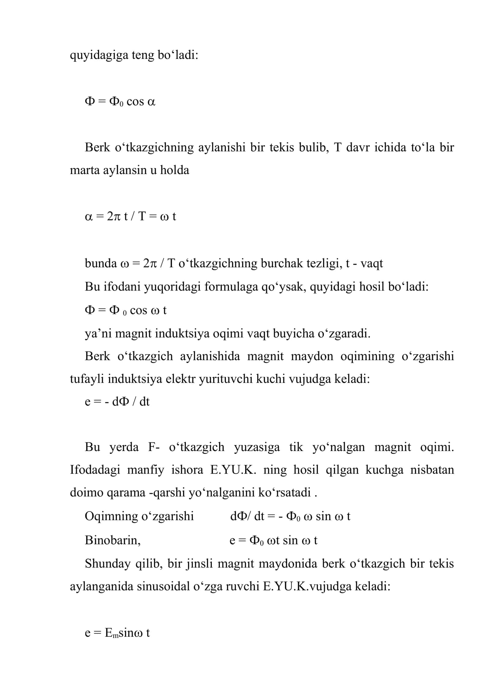 Bir fazali sinusoidal o‘zgaruvchan tok zanjirlari 3