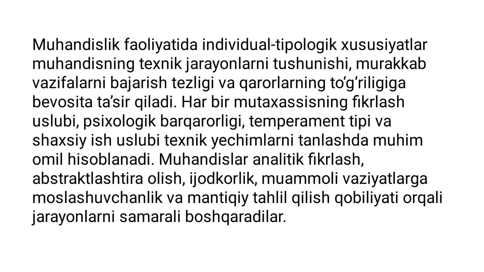 Muhandislik faoliyatida individual-tipologik xususiyatlar 3