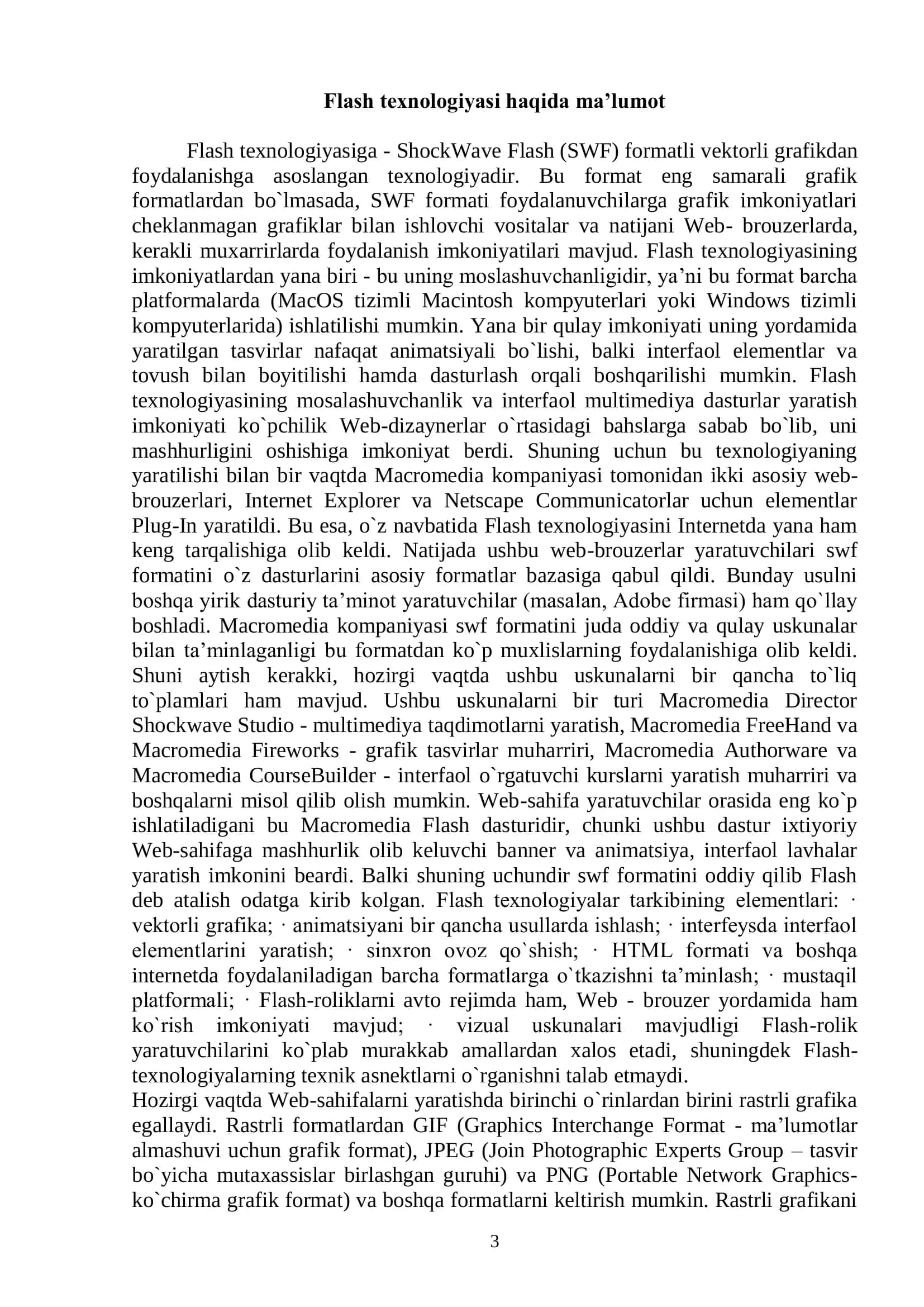 Flash animasion dasturi haqida ma’lumot 3
