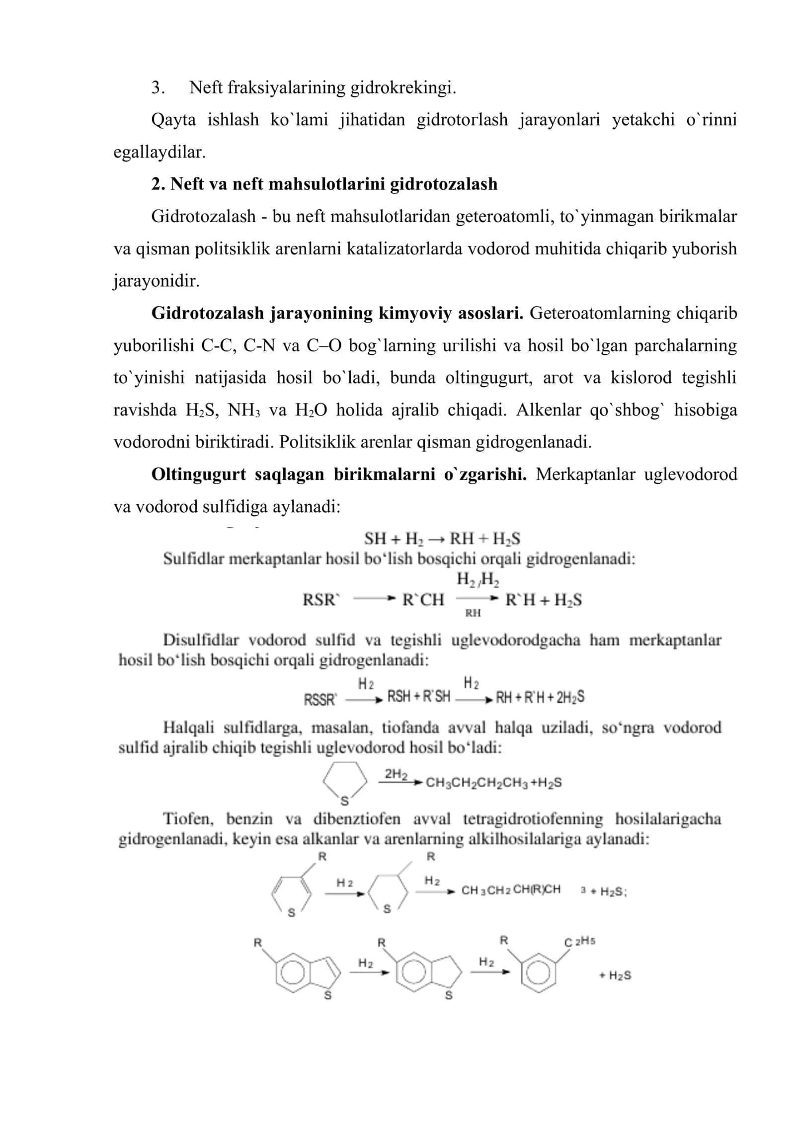 Neftni qayta ishlashda gidrogenlash jarayonlar 3