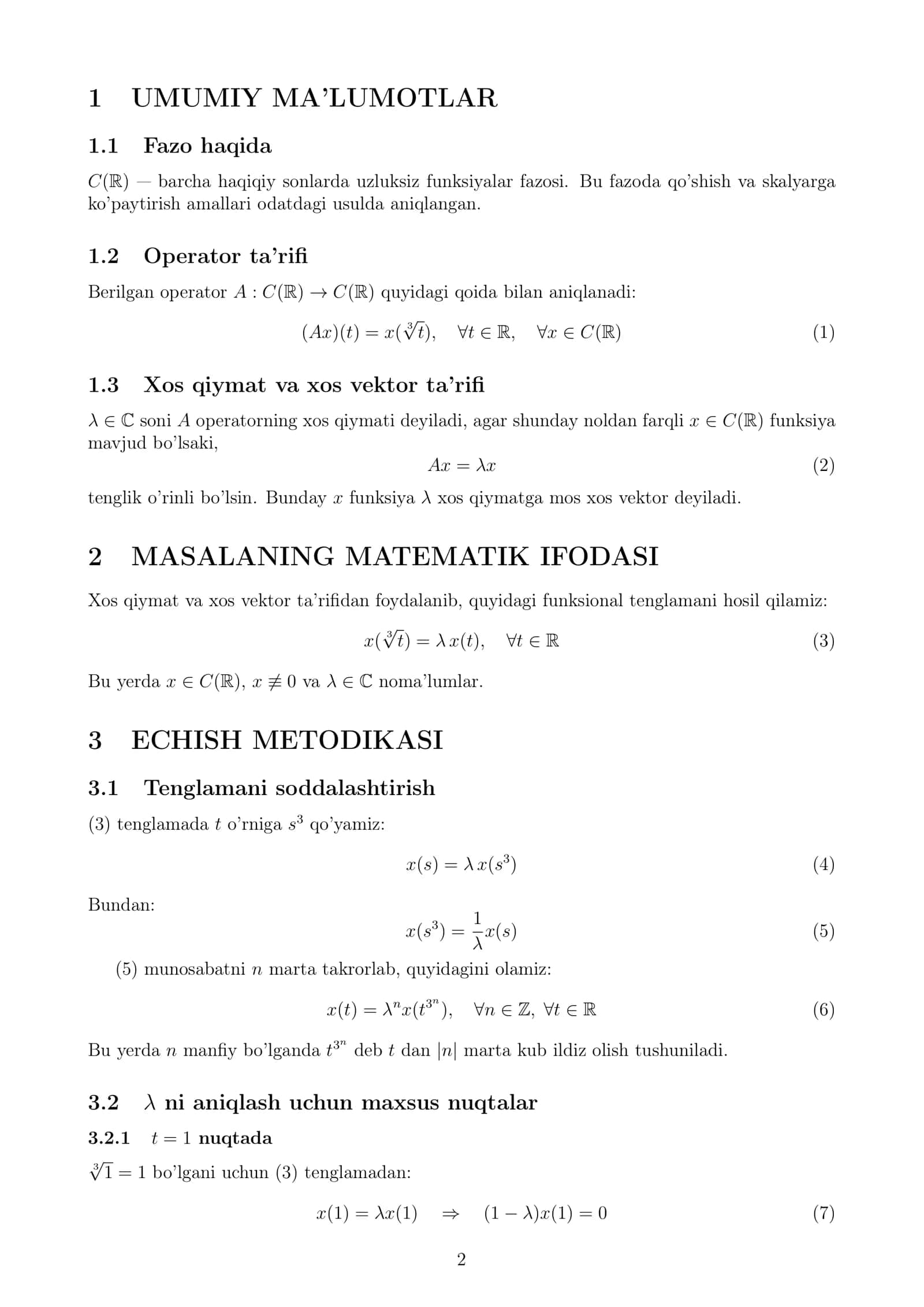 Funktsional analiz fanidan texnik hisobot 3