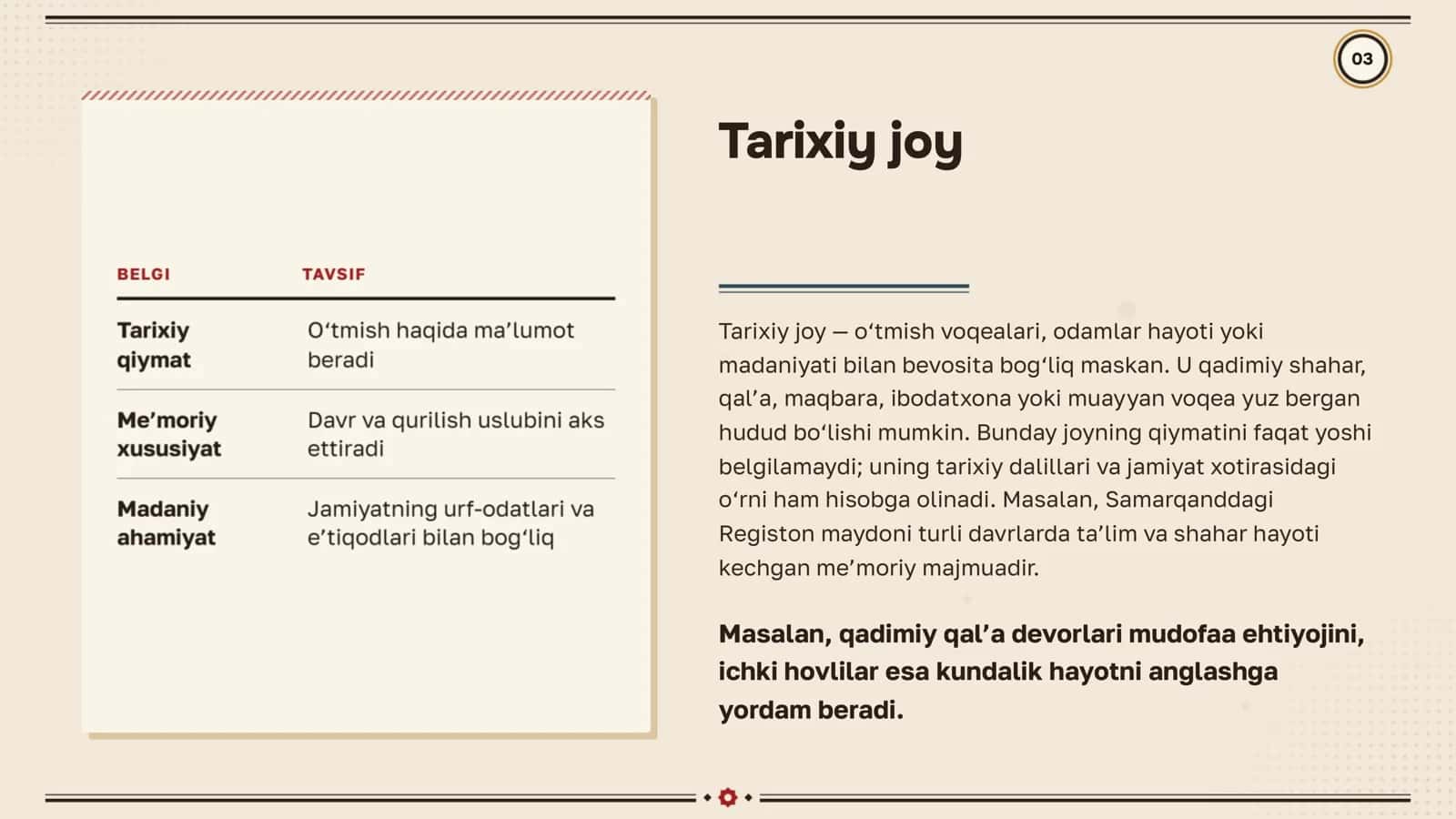 Tarixiy joylar: 3