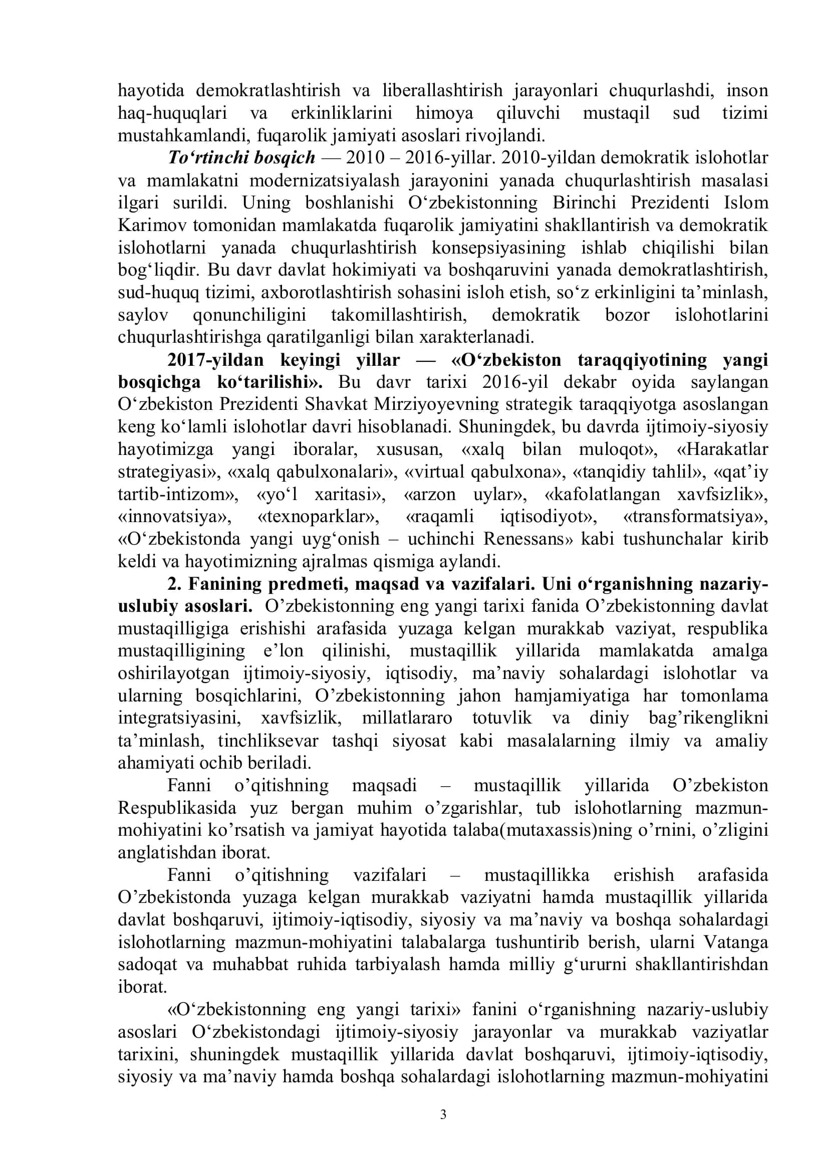 O‘zbekistonning eng yangi tarixi 3