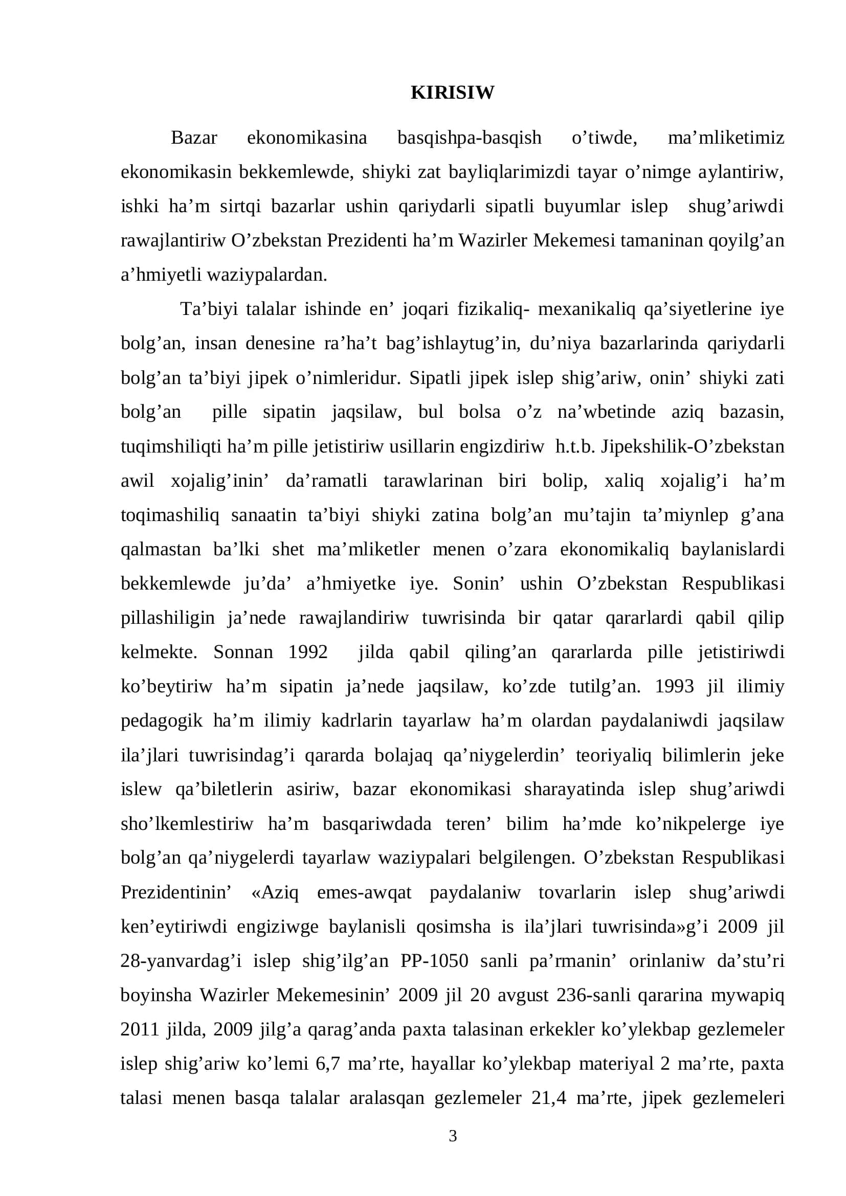 O`SİMLİKSHİLİK HA`M TOG`AYSHILIQ 3